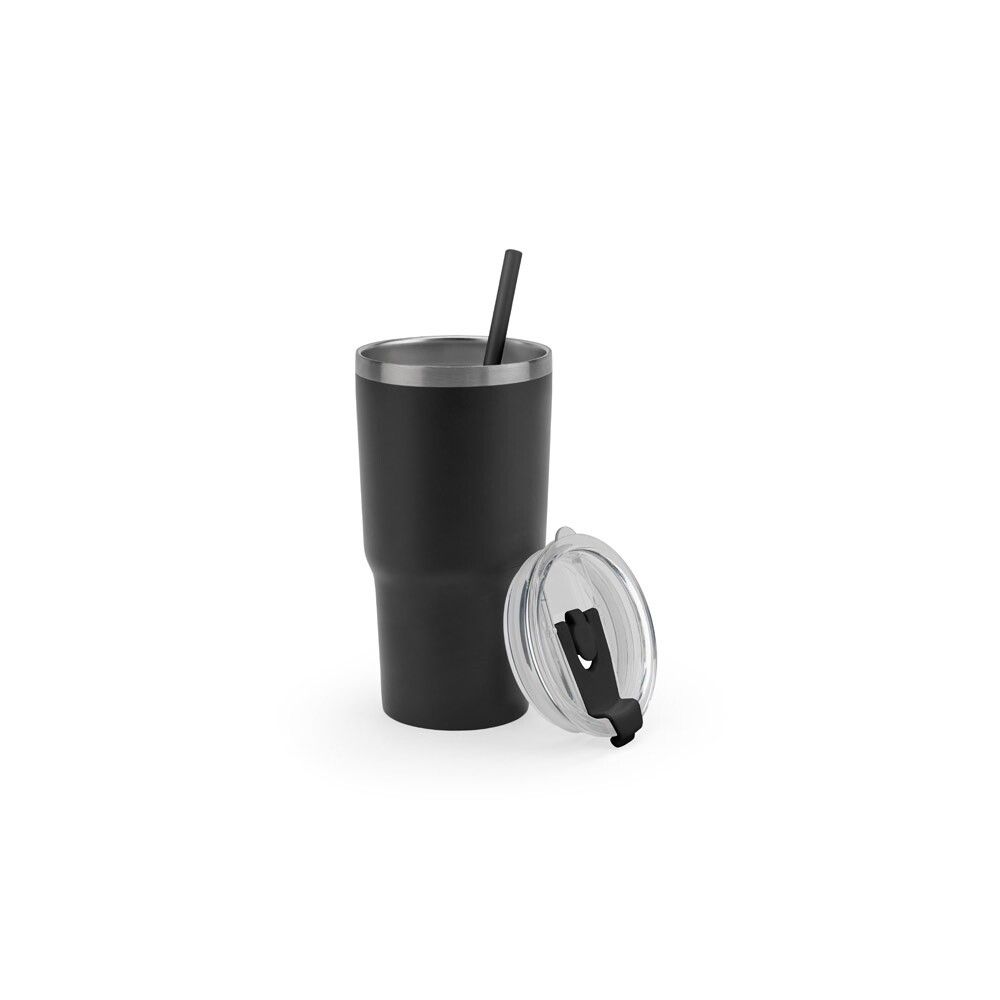 JOYNER M Kompakter Reisebecher aus Edelstahl (91 % recycelt) 600 ml - schwarz-682