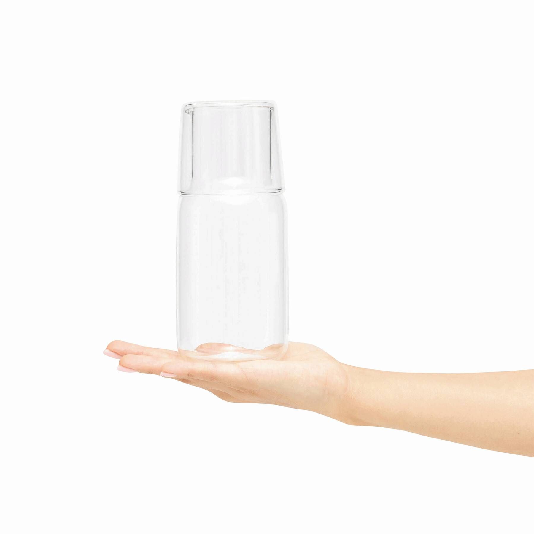 Glas-Karaffe mit Trinkglas CALMY - transparent-577