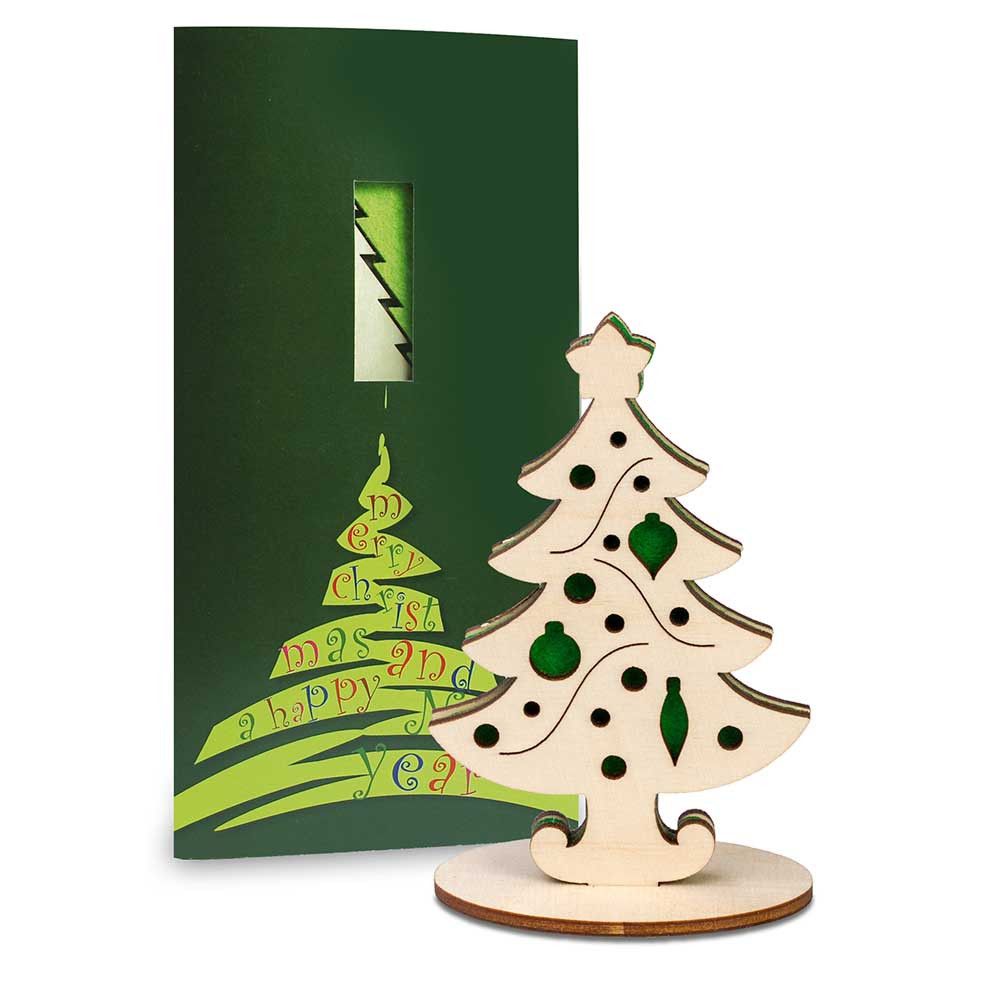 Steckfiguren-Karte Filz Premium - Tannenbaum Premium Digitaldruck Vorderseite-232