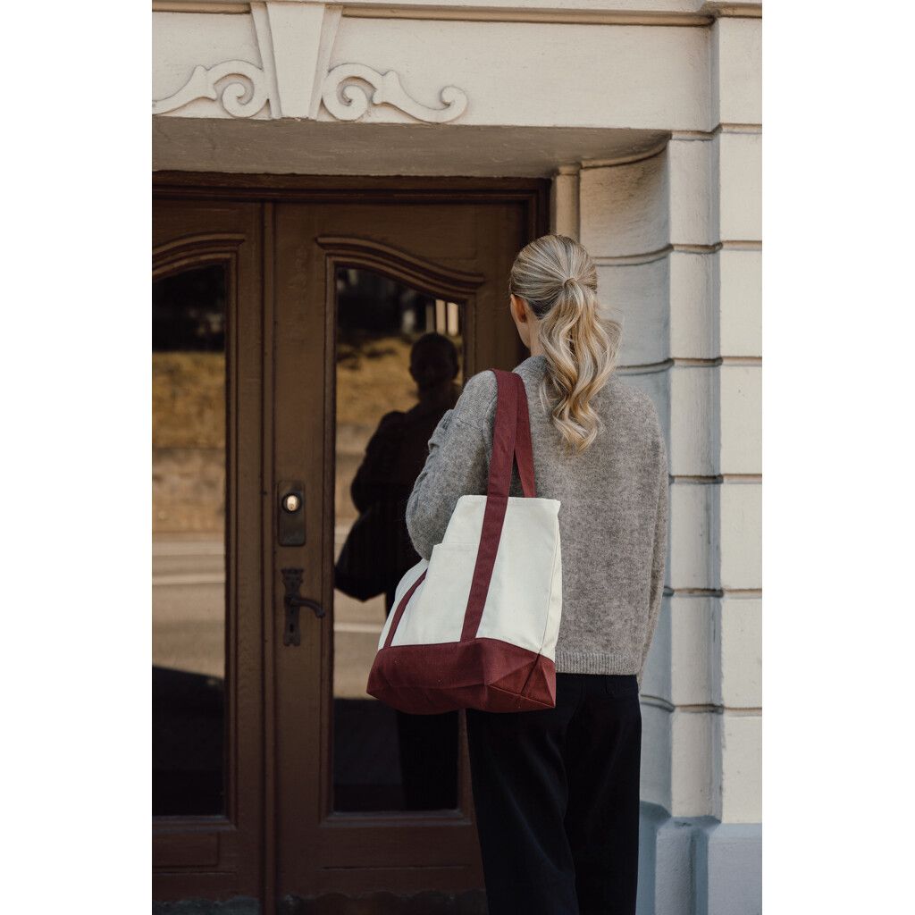 SHOP LOCAL AWARE™ Tasche aus recycelter Baumwolle, 350g/m² - burgunderrot-514