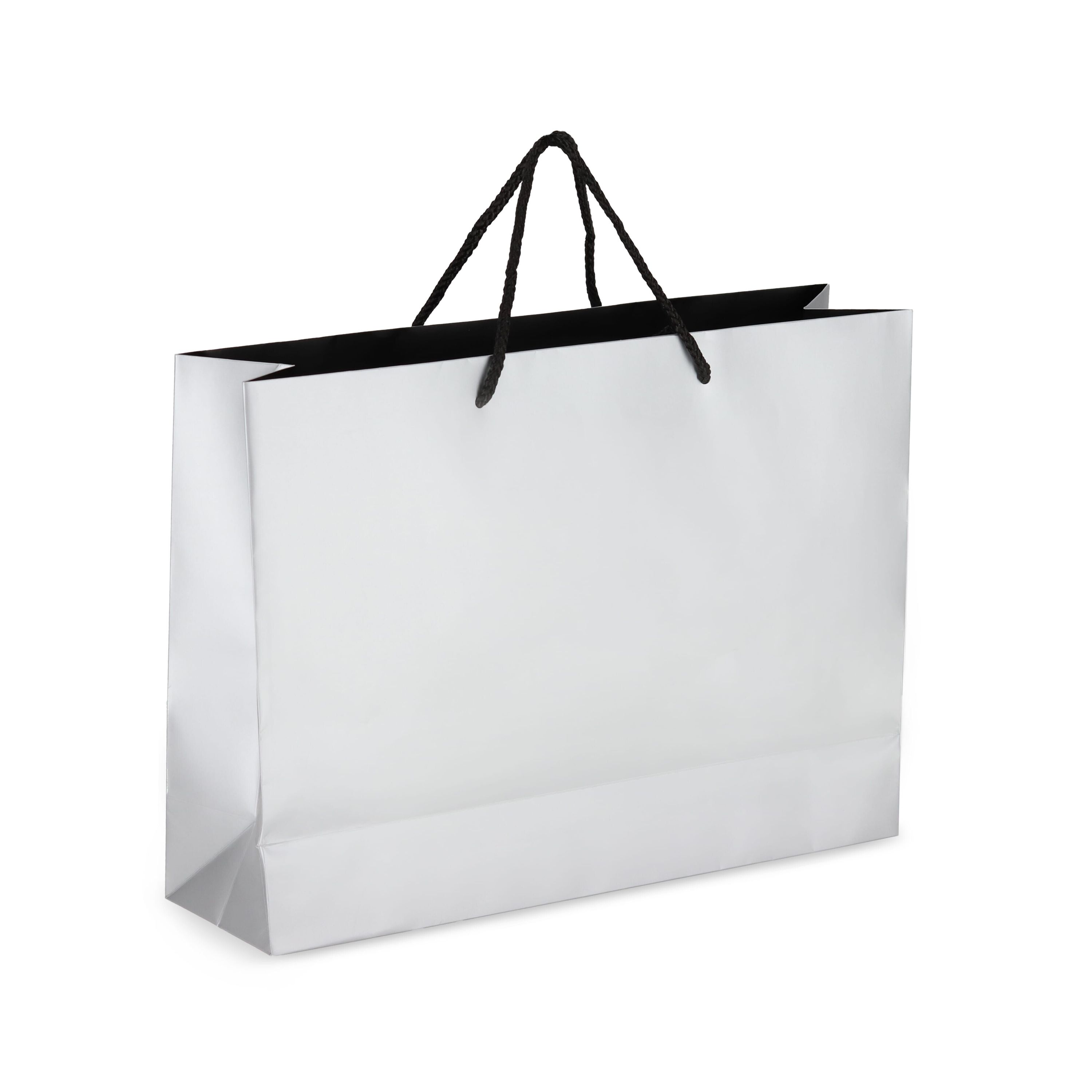 Papier Geschenktasche 40 x 12 x 30cm 200g/m² - silber-992