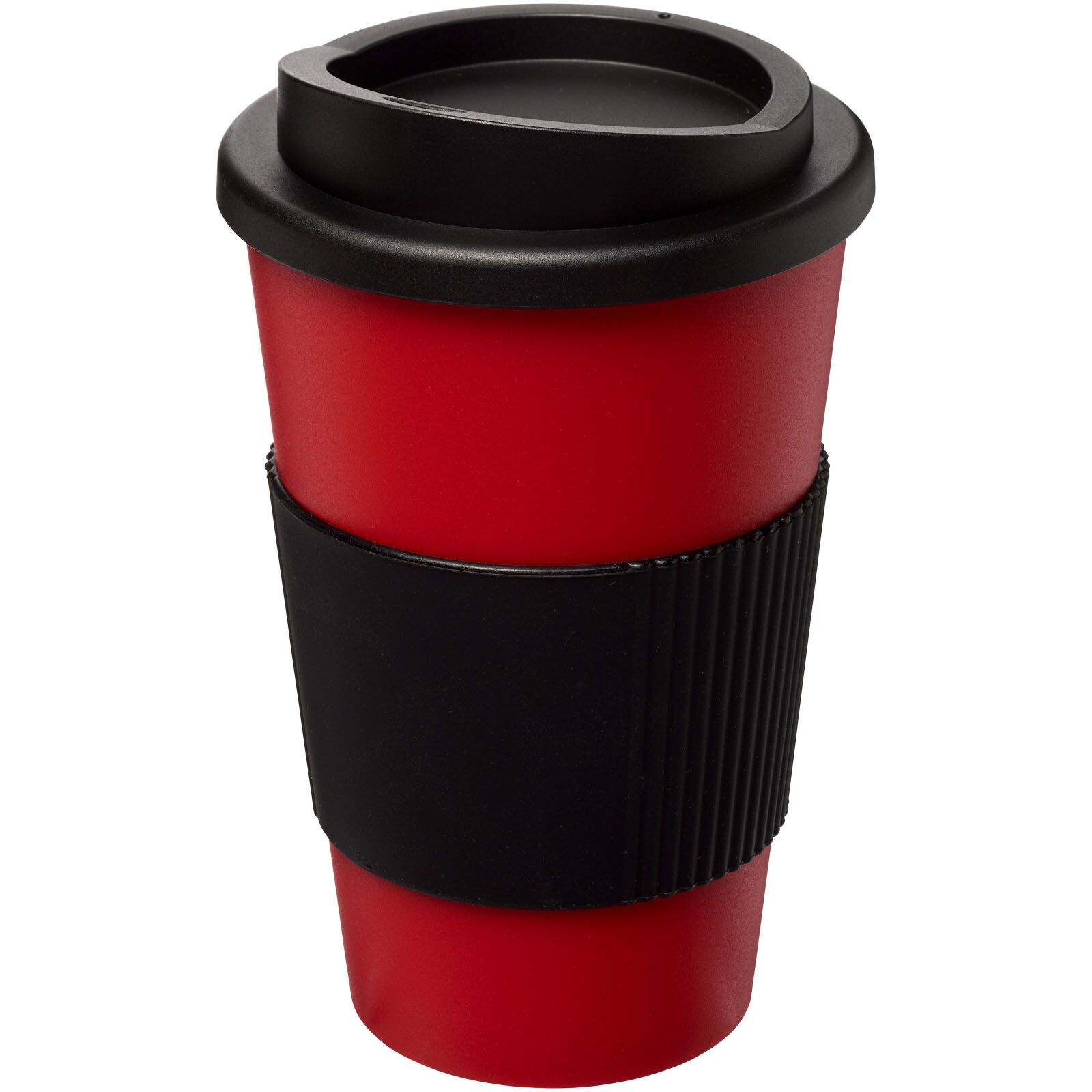Americano 350 ml Isolierbecher mit Schutzring - schwarz -  rot-38