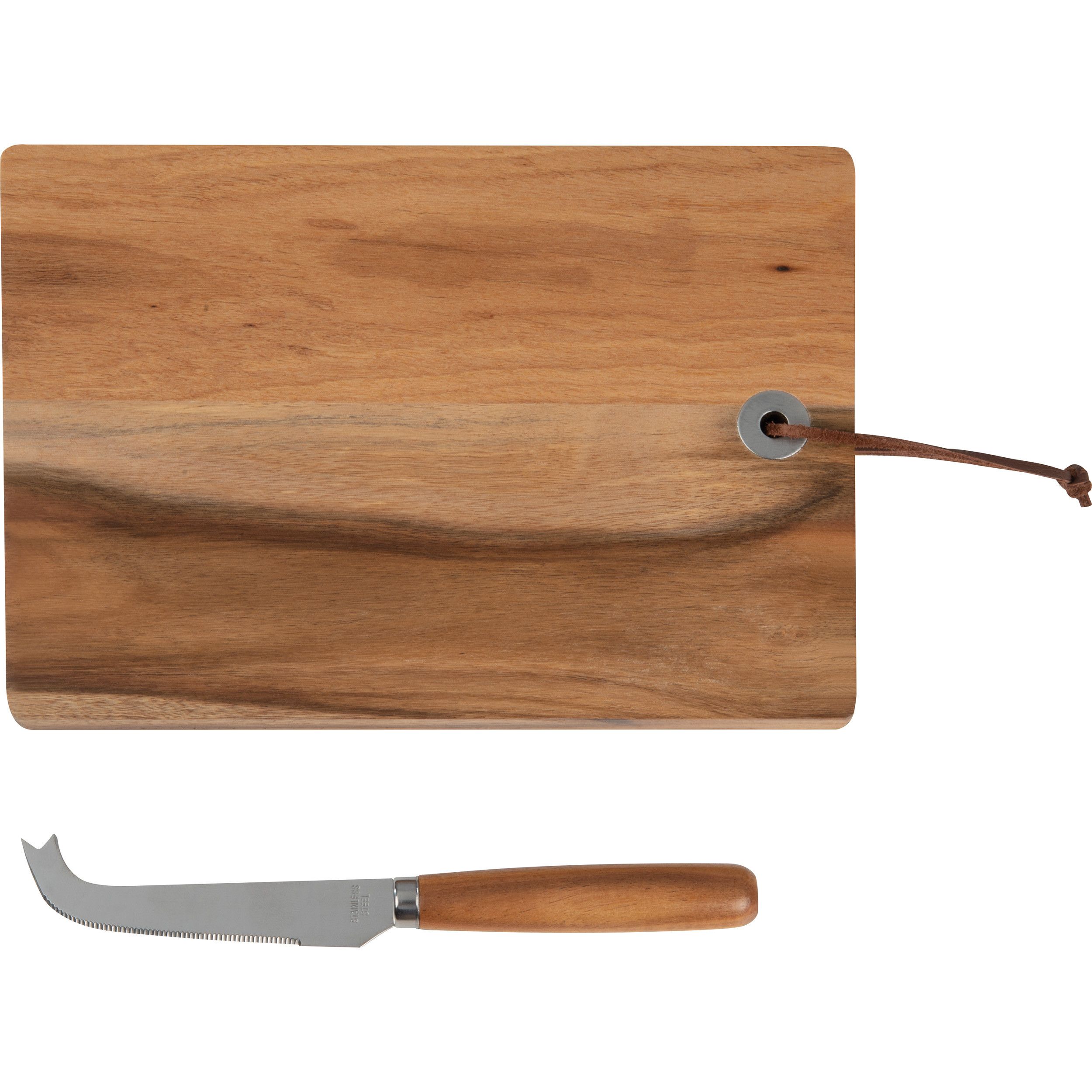 Holzbrett mit Käsemesser - braun-651
