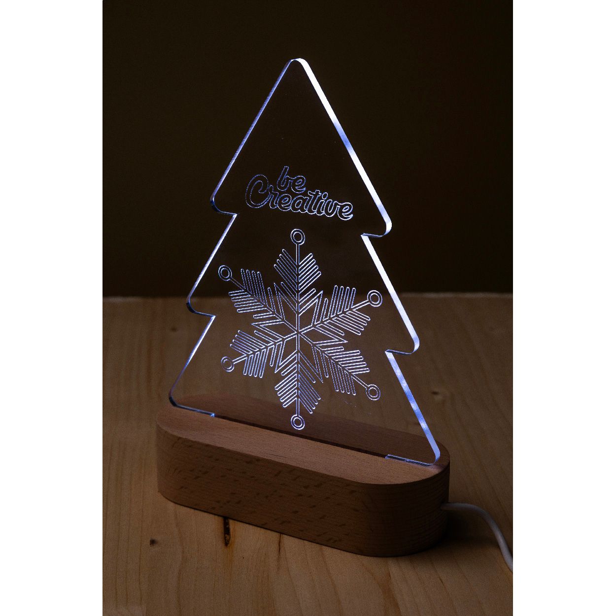 Woodify Xmas Weihnachtsbaum LED-Lichttrophäe - transparent - natur-250