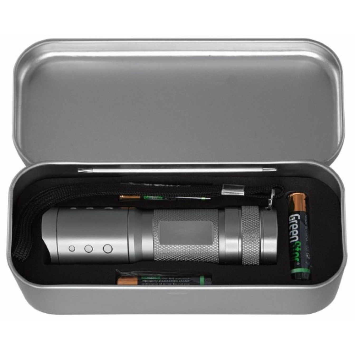 Metmaxx® LED MegaBeam Taschenlampe "MultiPower3Watt" - silber-424