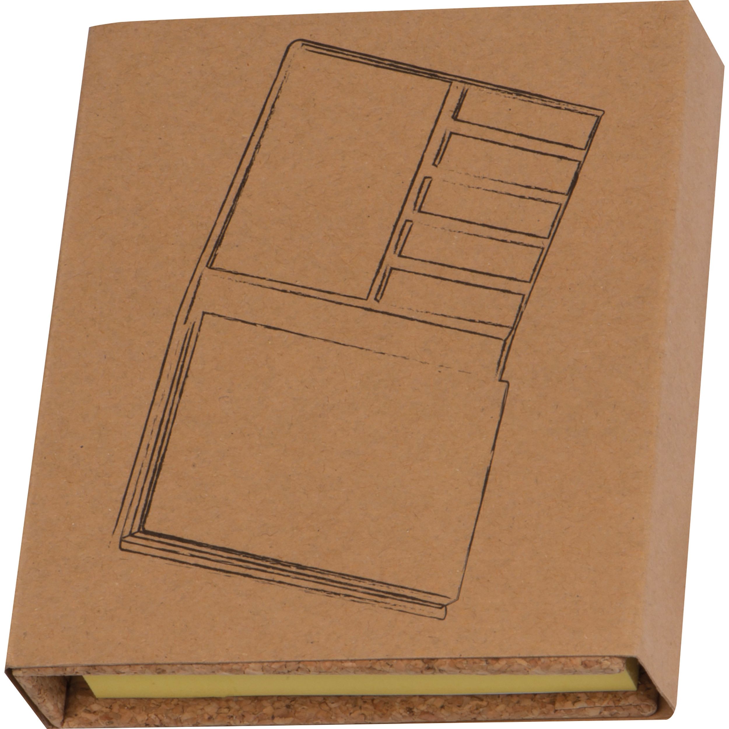 Haftmarker- und Haftnotizbuch mit Korkumschlag - beige-874