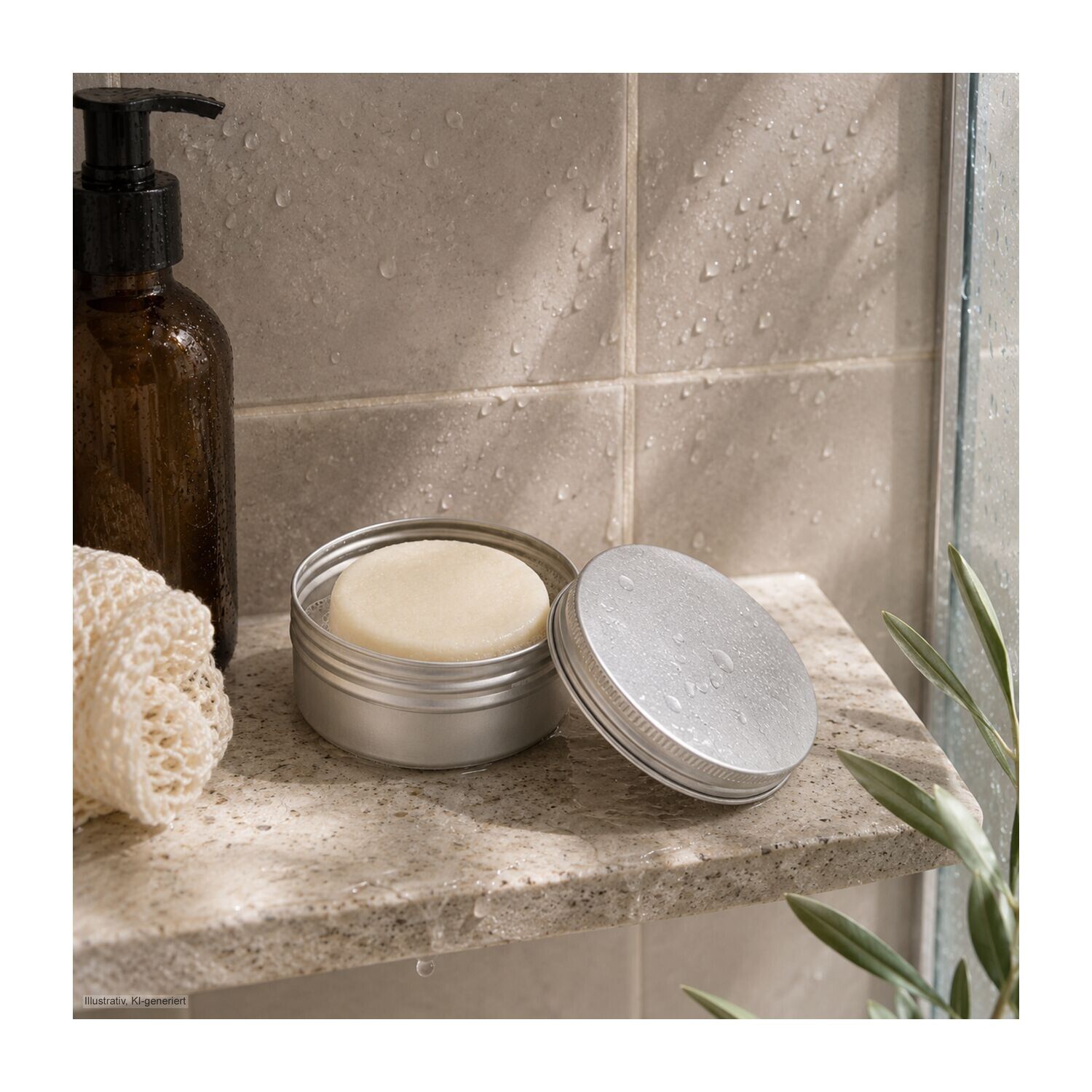 Festes Shampoo Zitrone-Minze, Shampoo Bar 58 g in Metallbox-57