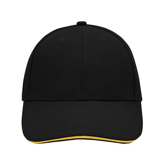 6-Panel Sandwich Cap - black - yellow-782