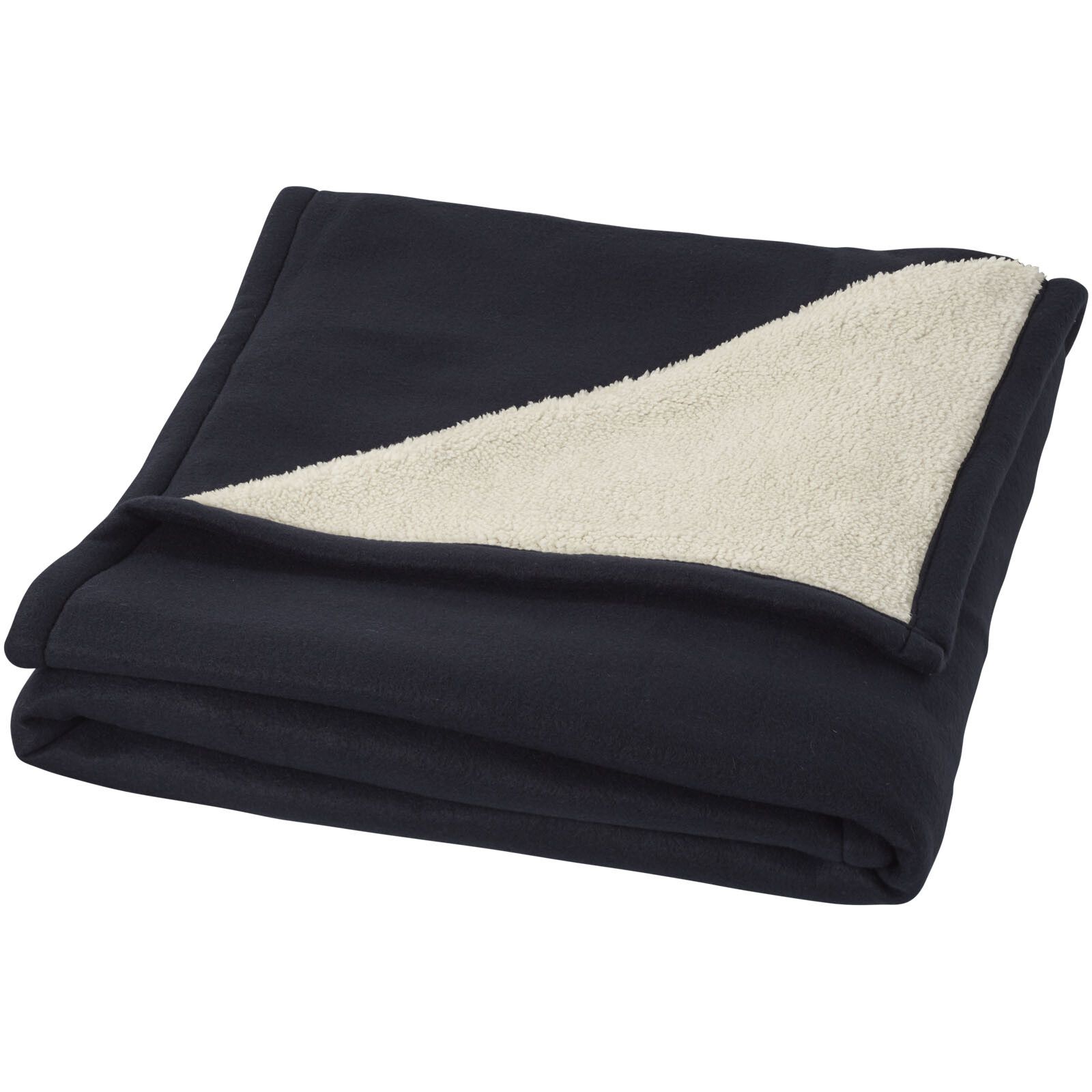 Springwood Decke aus weichem Fleece und Sherpa-Plaid - navy -  offwhite-159