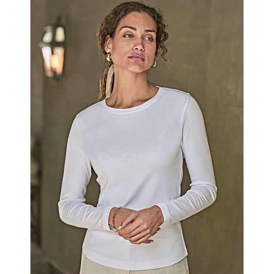 Women´s Long Sleeve Interlock Tee - white-540