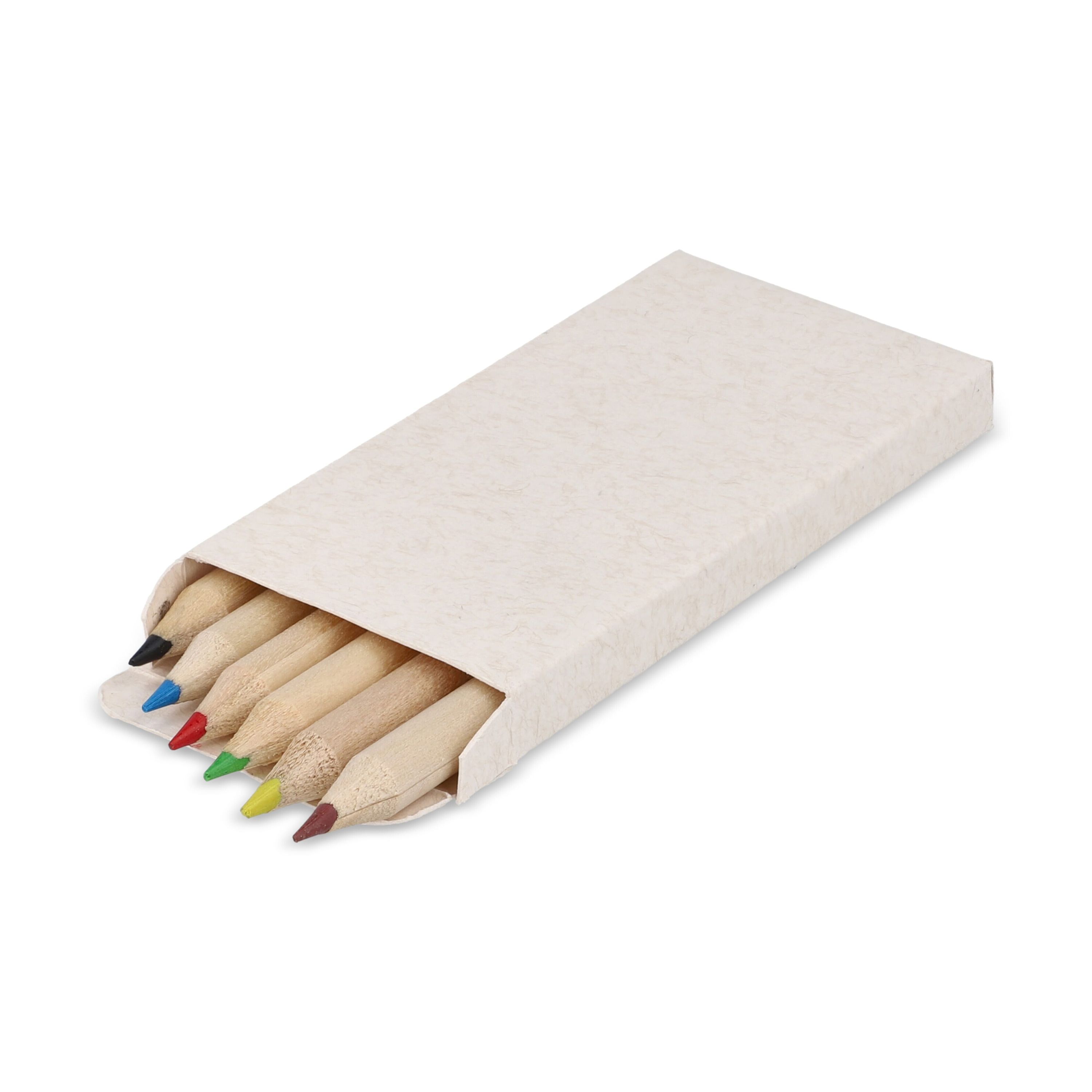 6 Buntstifte in einer Schachtel aus recyceltem Milchkarton - natur-698