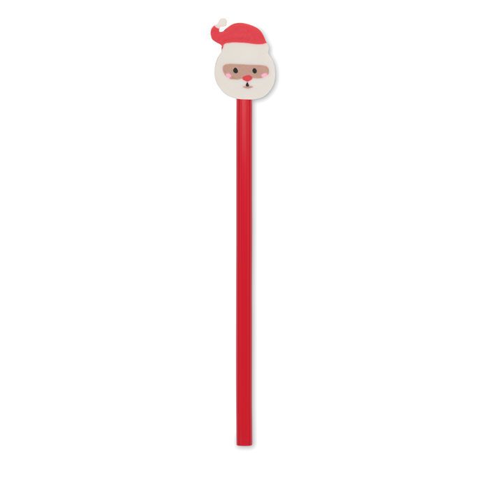 Holzbleistift mit Radiergummi CLAUS - rot-653