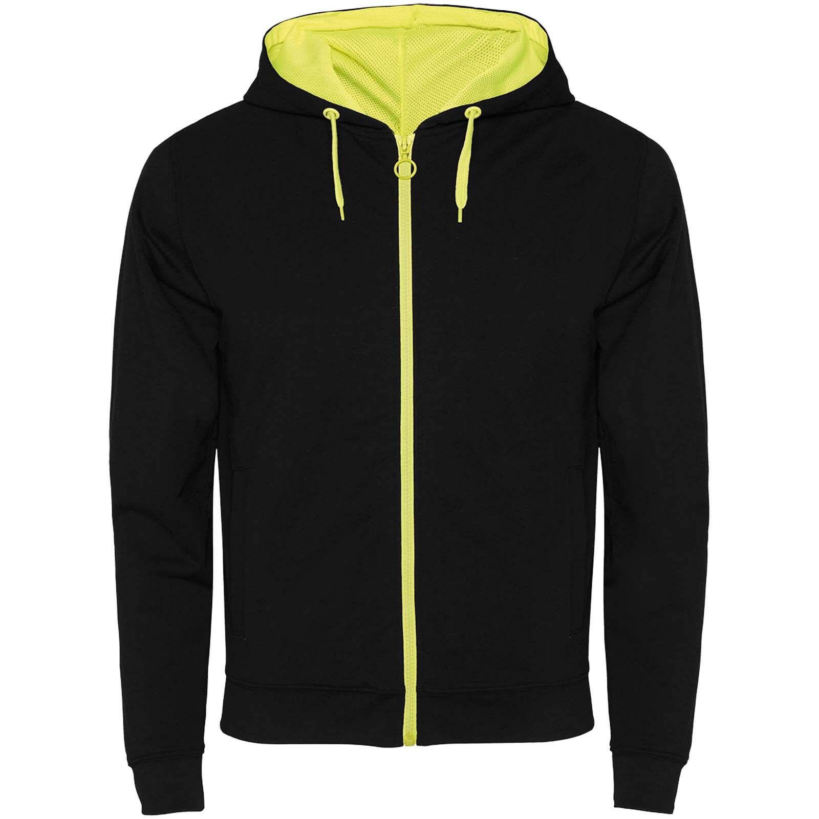Fuji Kaputzensweatjacke  - schwarz -  fluorgelb - S-720
