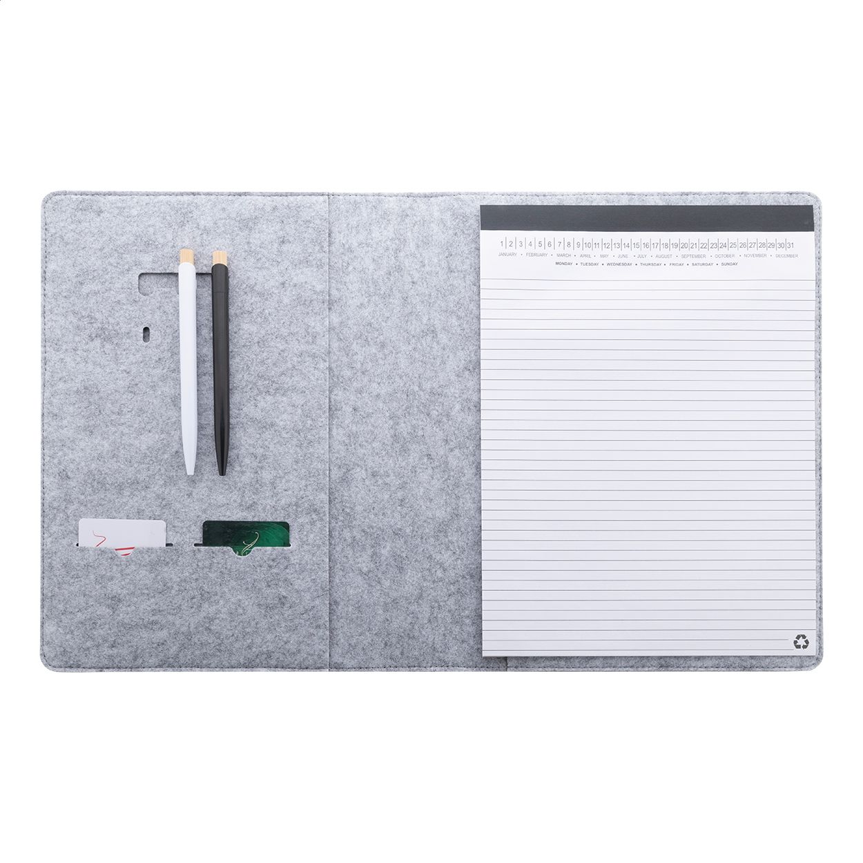 Refelt Meet A4 Dokumentenmappe aus RPET-Filz - grau-756