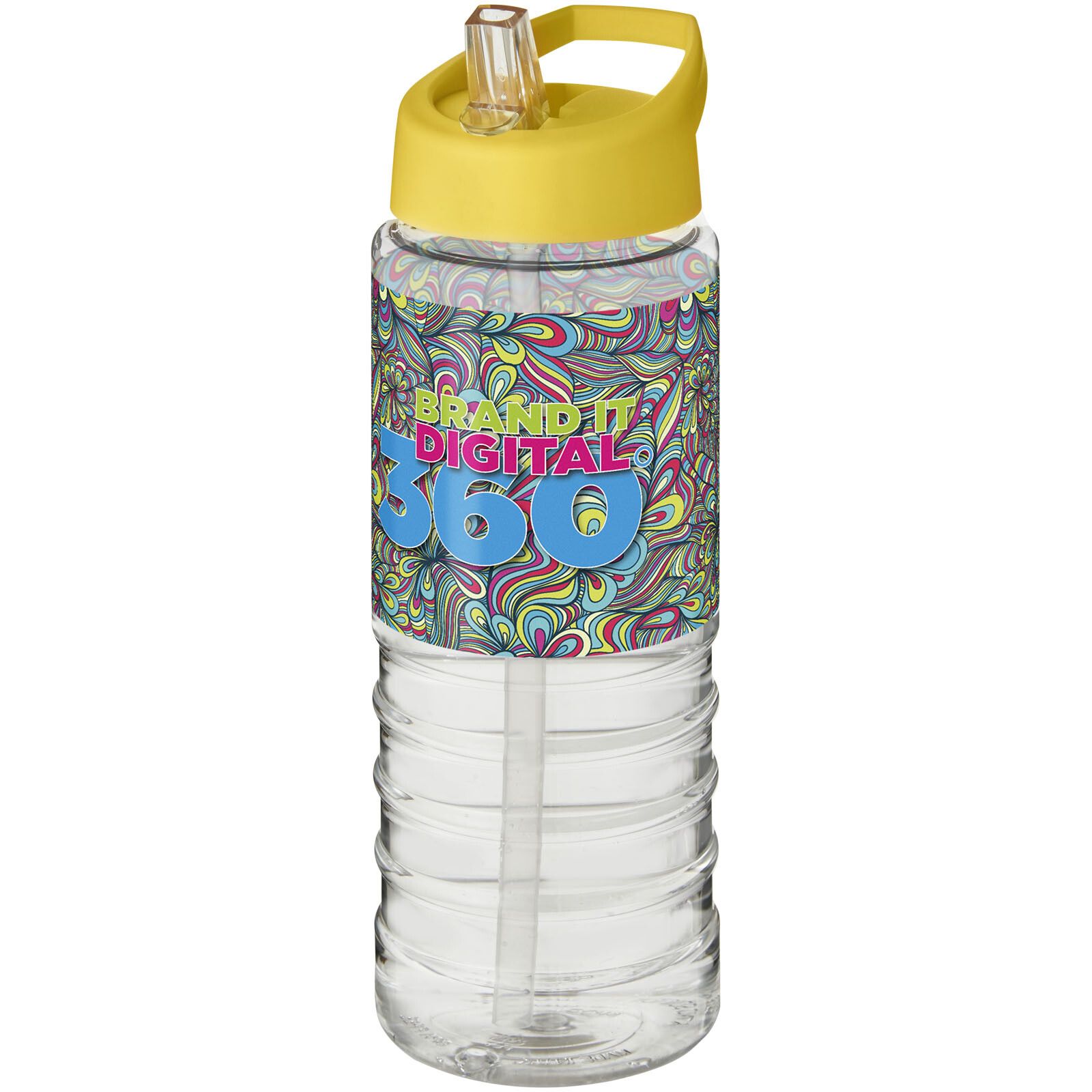 H2O Active Treble 750 ml Sportflasche mit Ausgussdeckel - transparent -  gelb-316