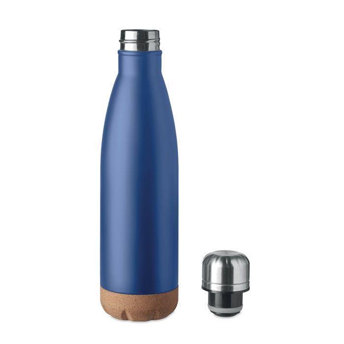 Doppelwandige Isolierflasche ASPEN CORK - blau-826