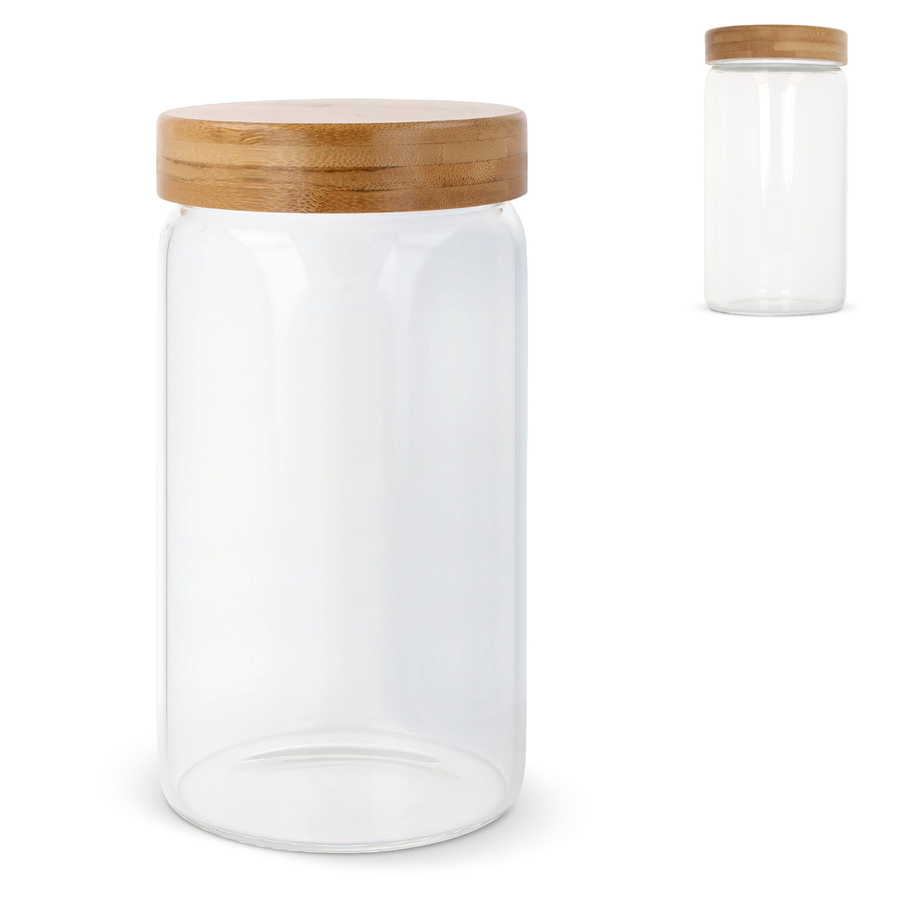 Kanister Glas & Bambus 1200ml - transparent-244