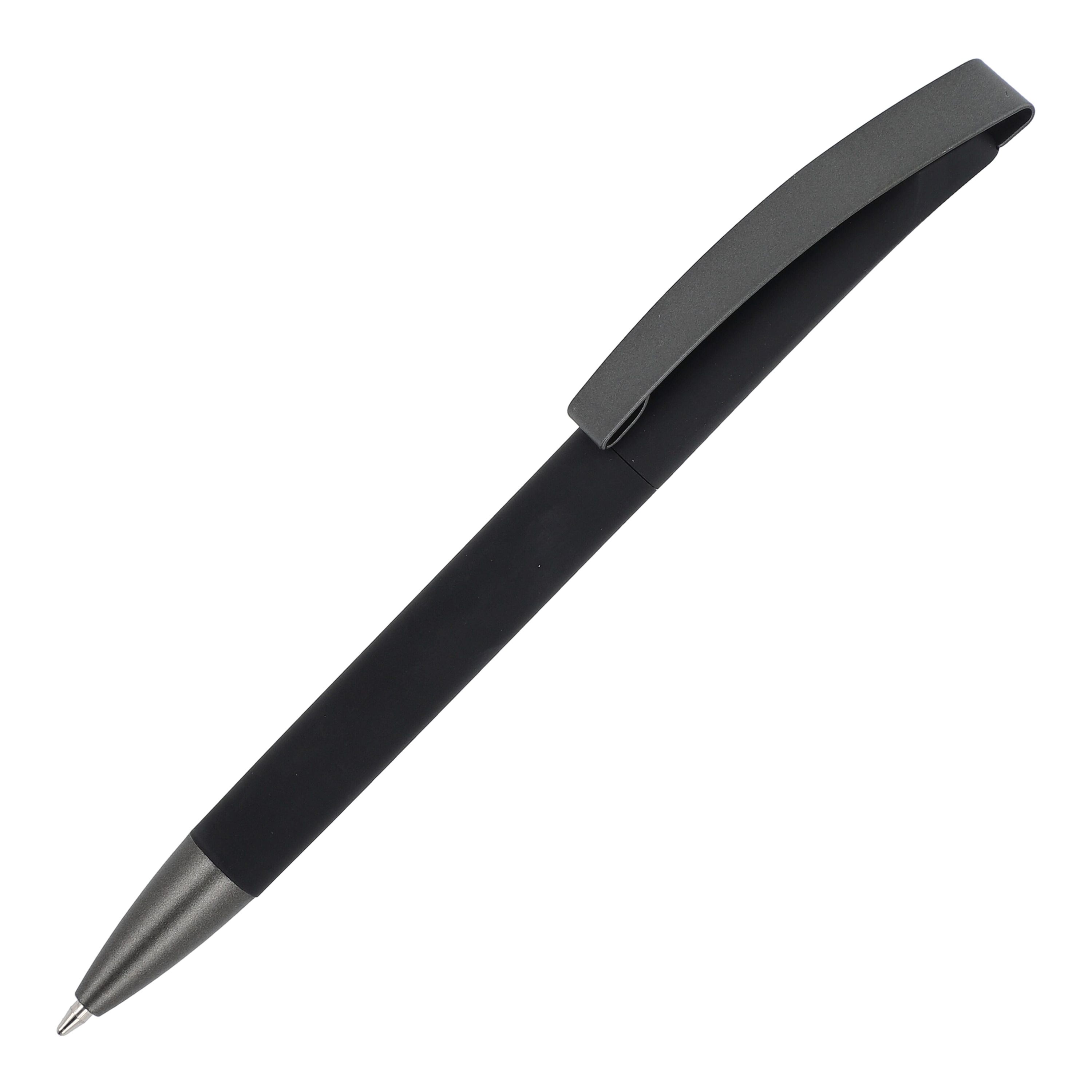 Kugelschreiber Vegas Softtouch Metallclip - schwarz-615