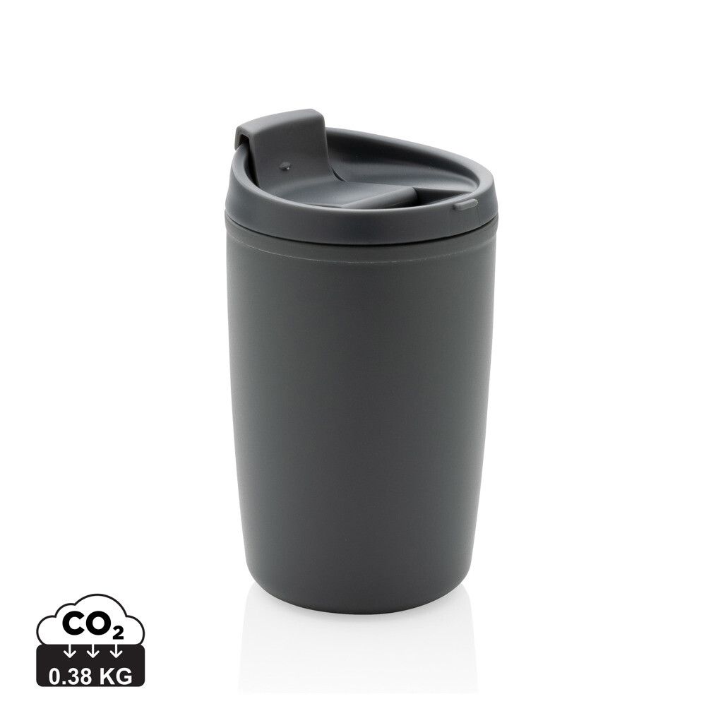 GRS recycelter PP-Becher mit Flip-Deckel - grau-425