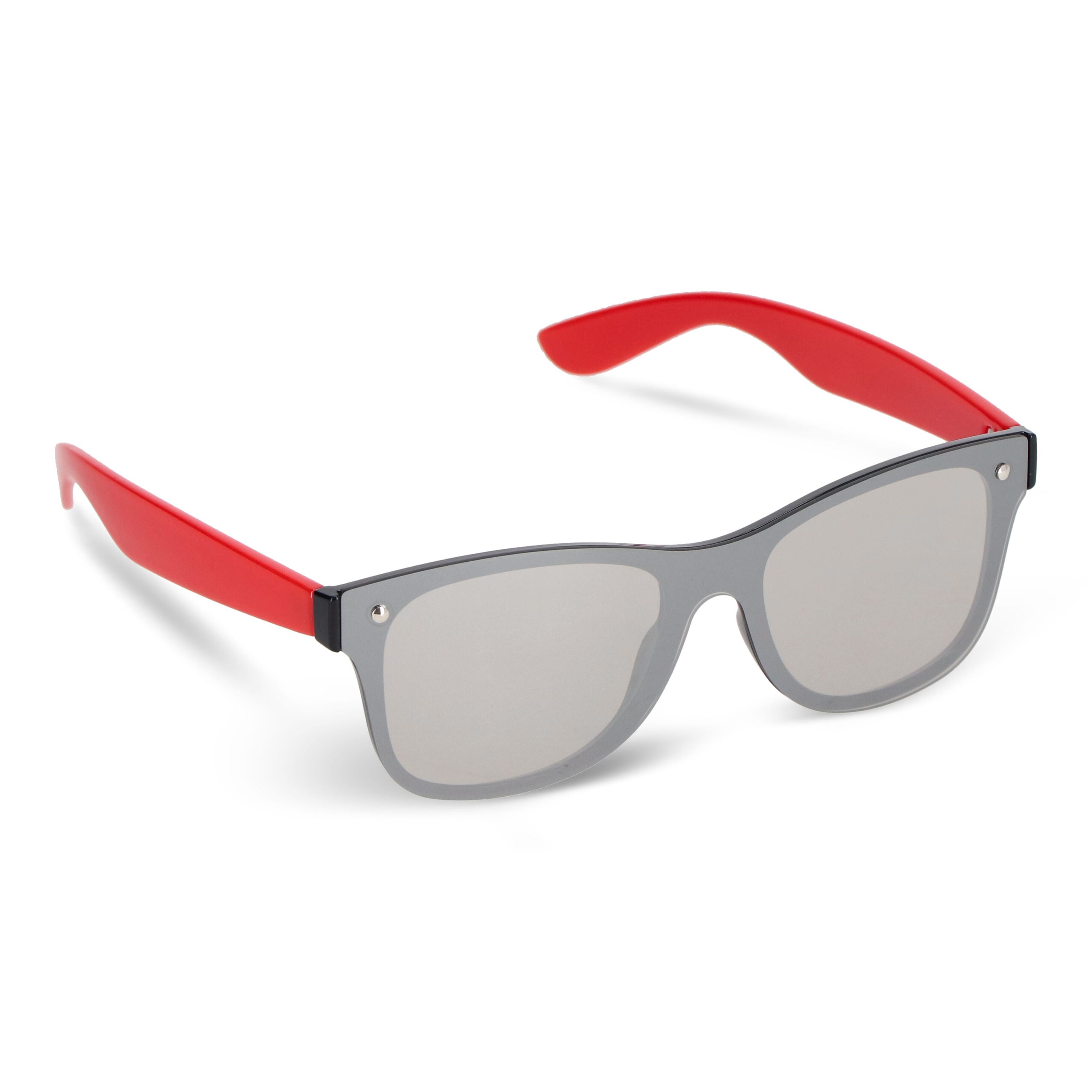 Justin R-PC Sonnenbrille mit verspiegelten Uni-Gläsern UV400 - rot-15