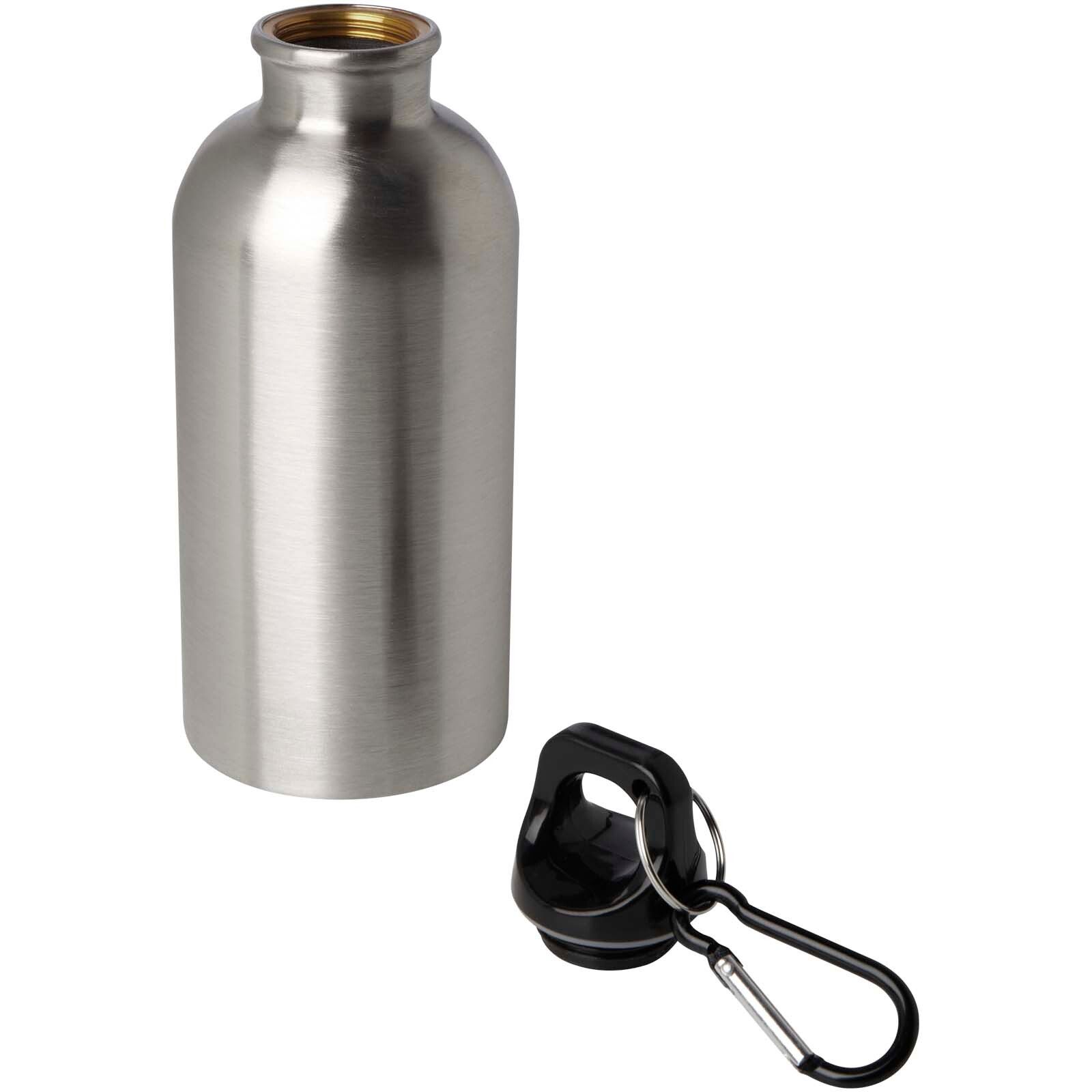 Oregon 400 ml RCS-zertifizierte, einwandige Trinkflasche aus Edelstahl mit Karabinerhaken - silber-551