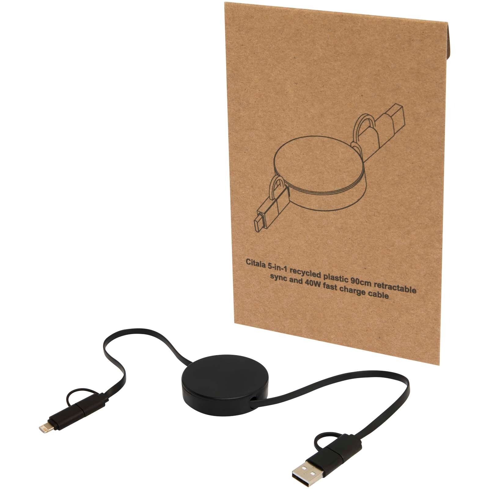 Citala 90 cm 5-in-1 Kabel aus recyceltem Kunststoff für Datenübertragung und 40W Schnellladung - schwarz-54