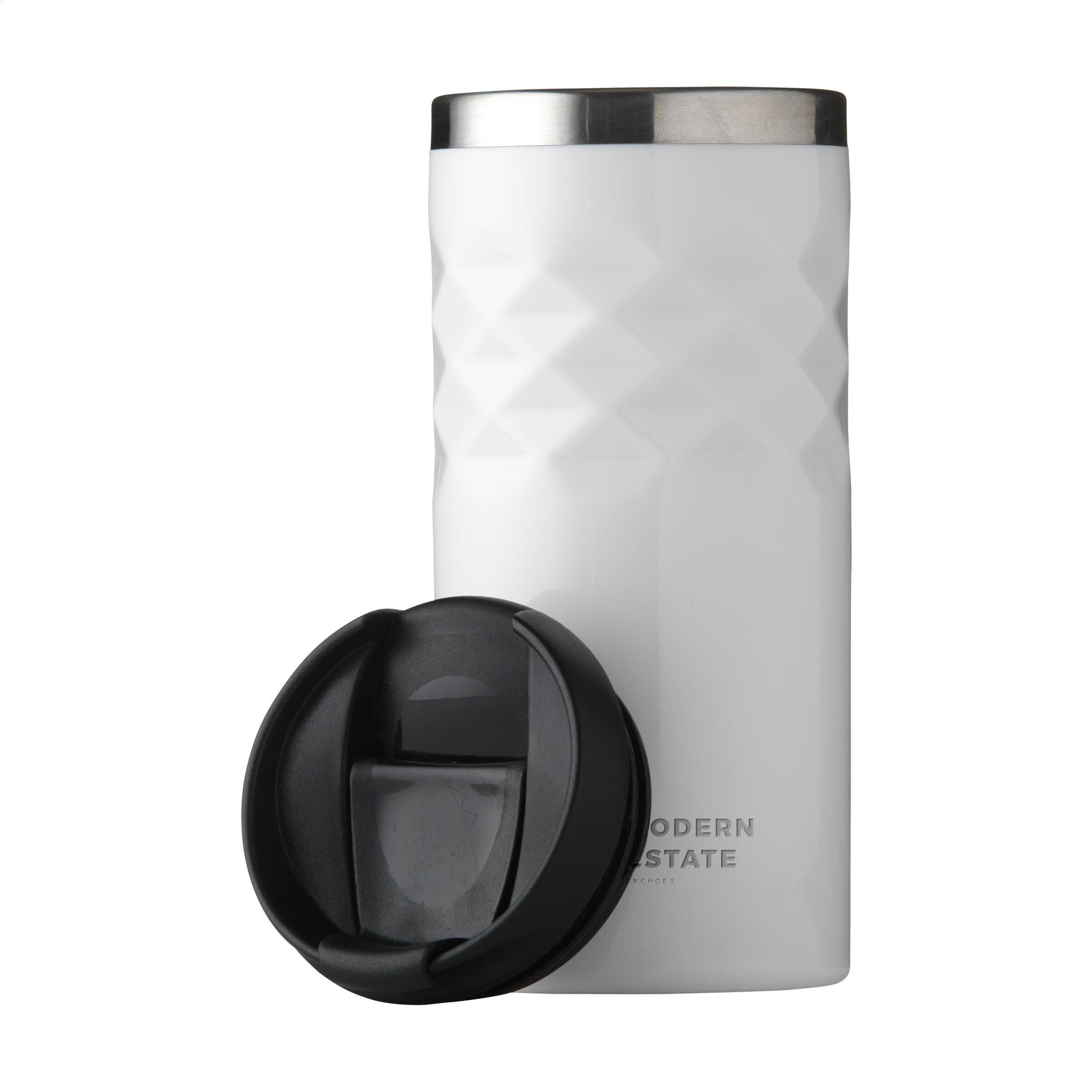 Geometric Mug RCS Recycled Steel 280 ml Thermobecher - weiß-913