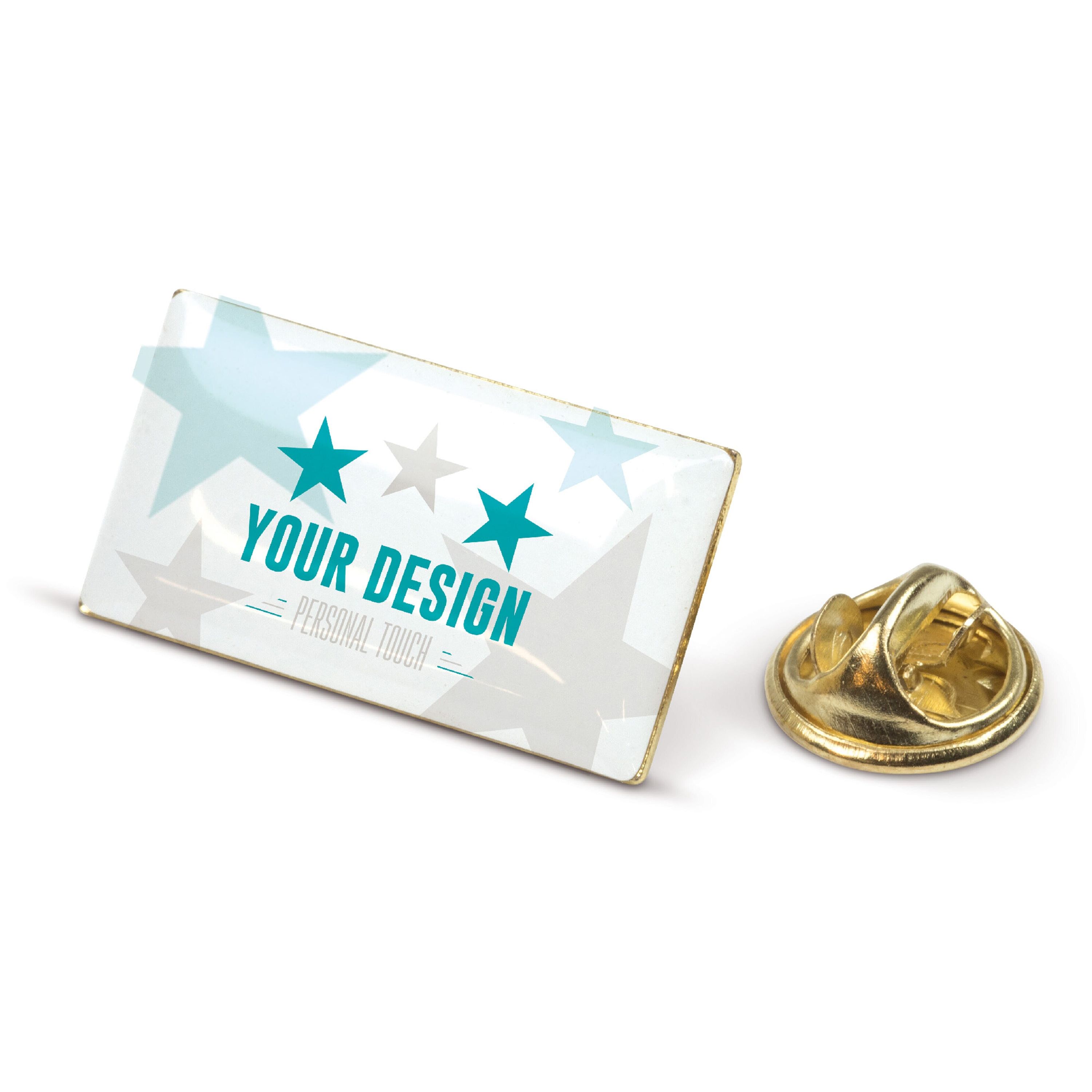 Metall Pin rechteckig 26x14mm - gold satin-9