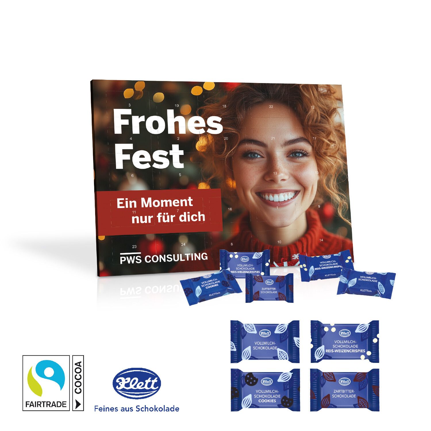 Tisch-Adventskalender mit Klett Fairtrade® Schokolade-121