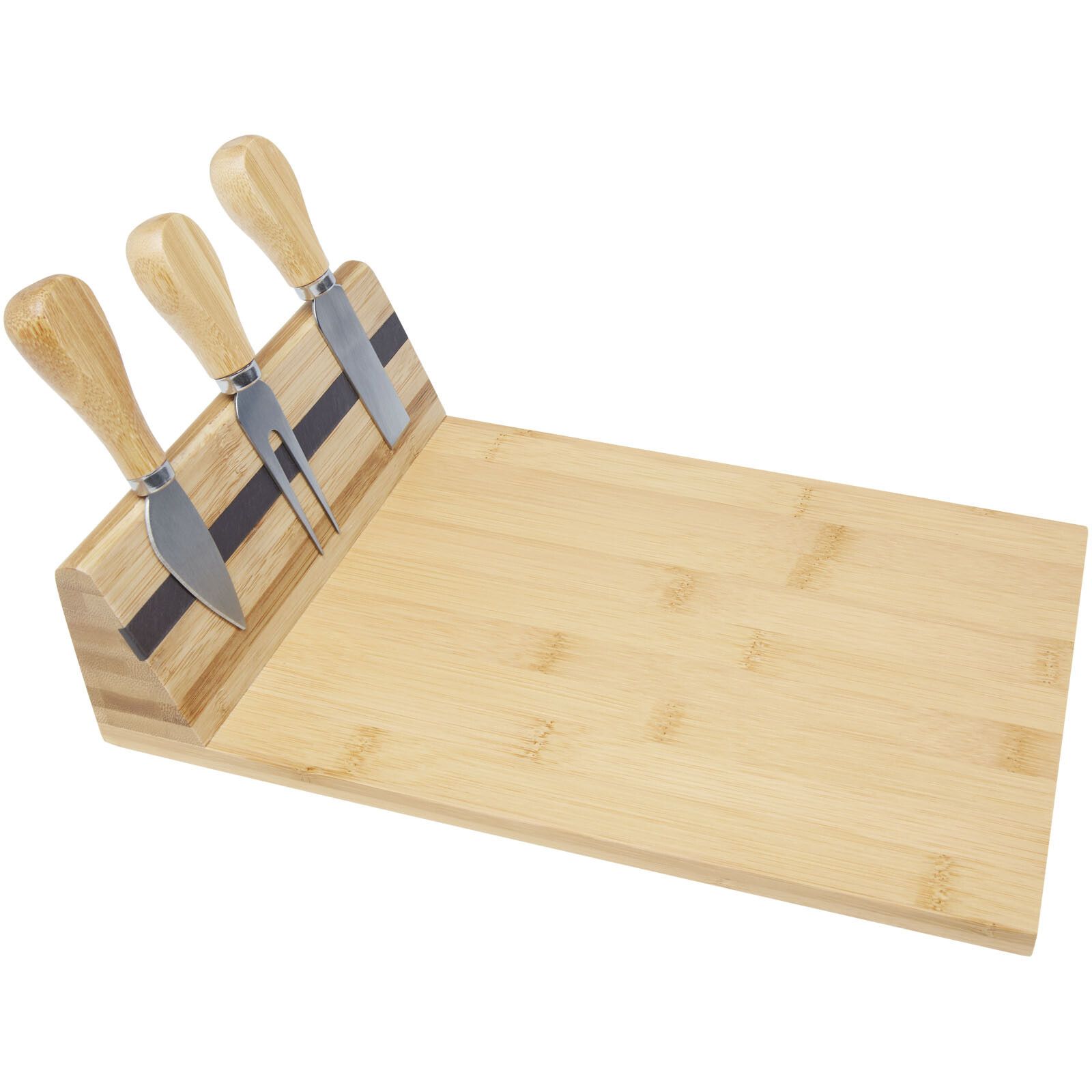 Mancheg Bambus Käseplatte mit Besteck magnetisch - natural-374