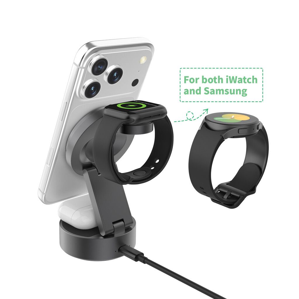 Quantum ultraschnelles kabelloses 3-in-1 25W RCS Ladegerät - grau-410