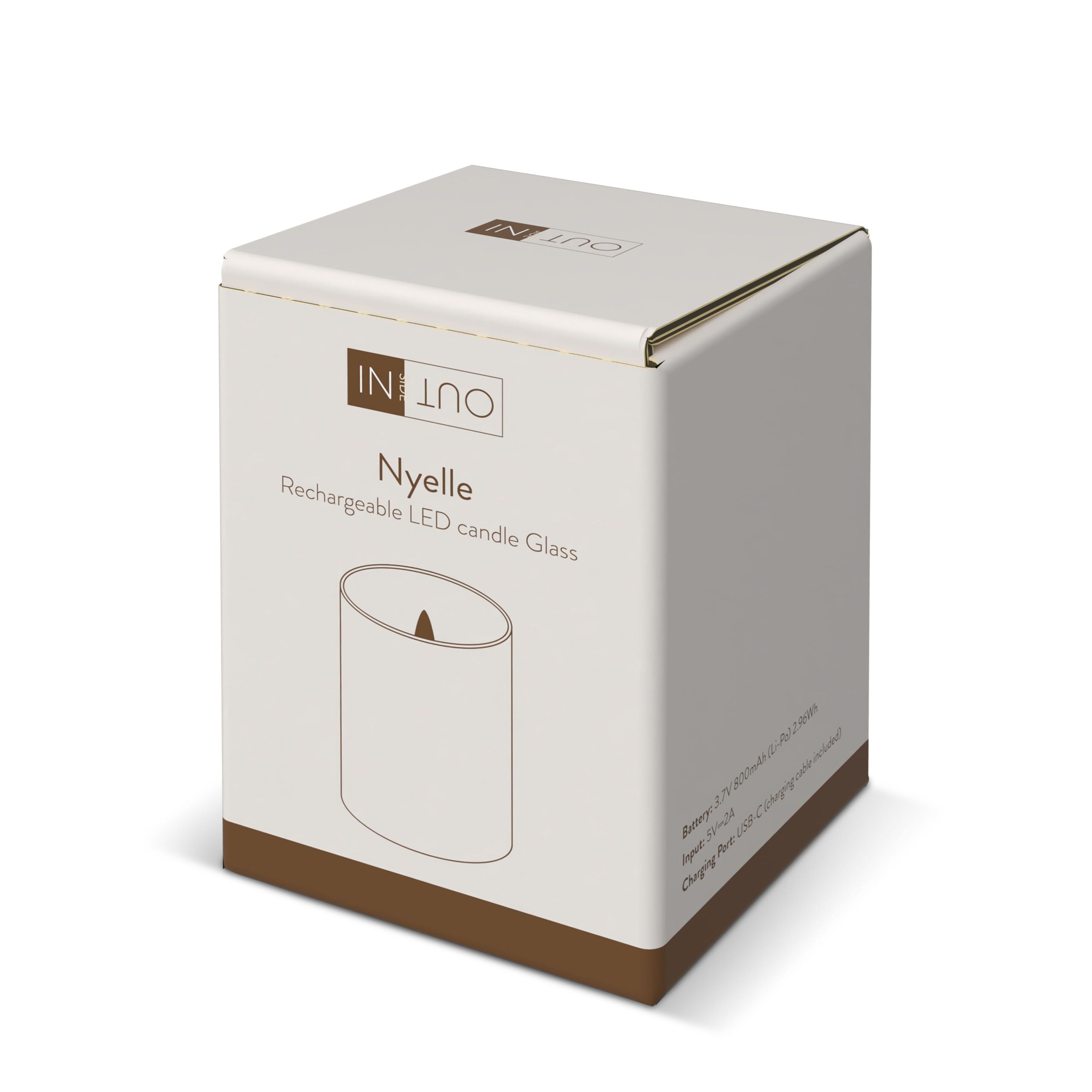 Nyelle Wiederaufladbare LED-Wachskerze im Glas - braun-766