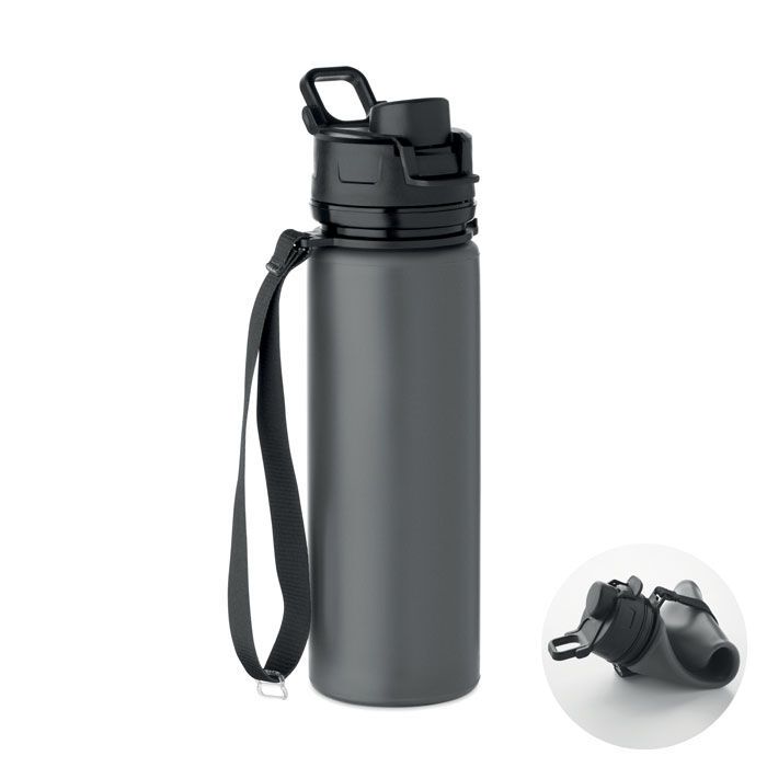 Faltbare Sportflasche Silikon LETT - steingrau-547