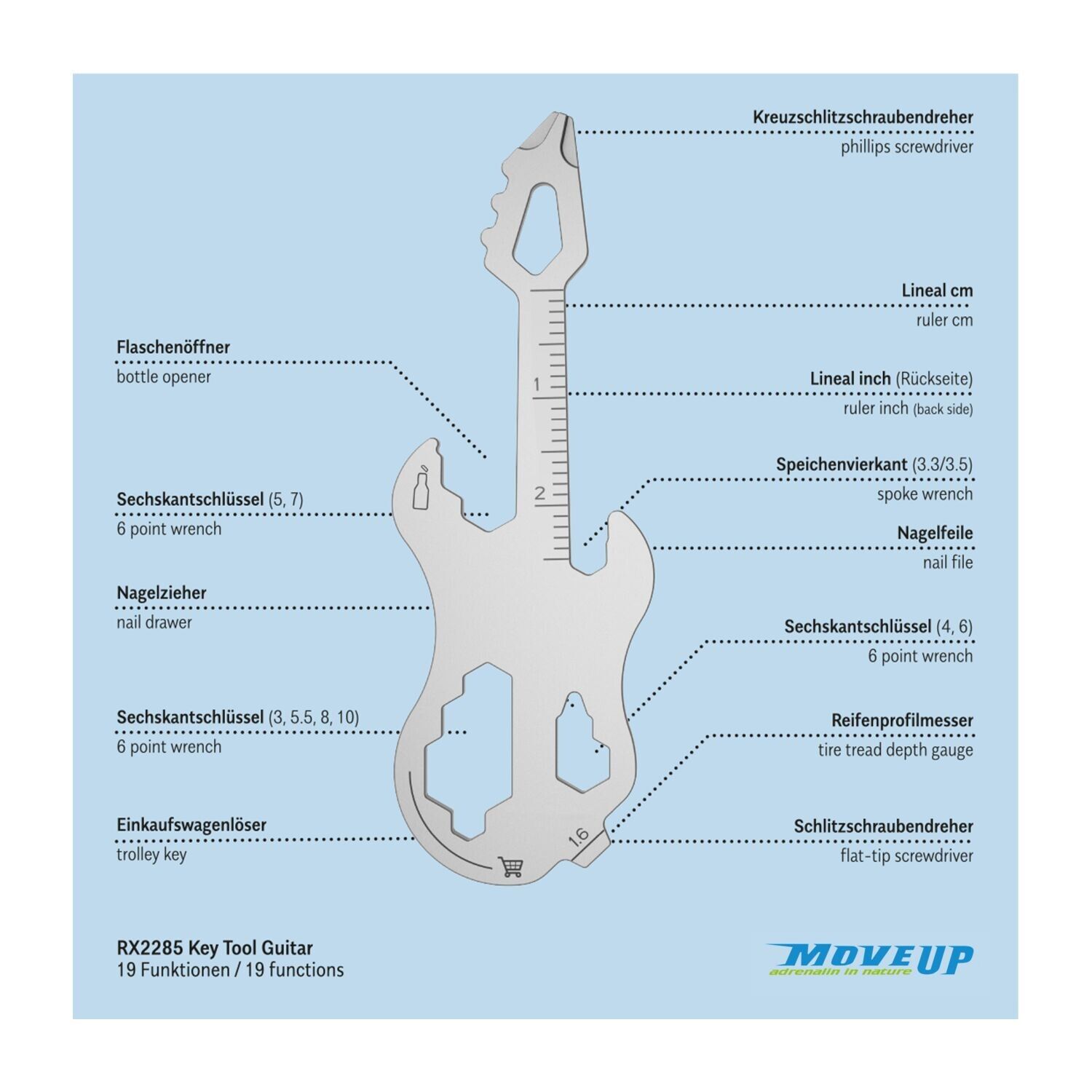 ROMINOX® Key Tool im Motiv-Mäppchen Merry Christmas - Key Tool Guitar-108