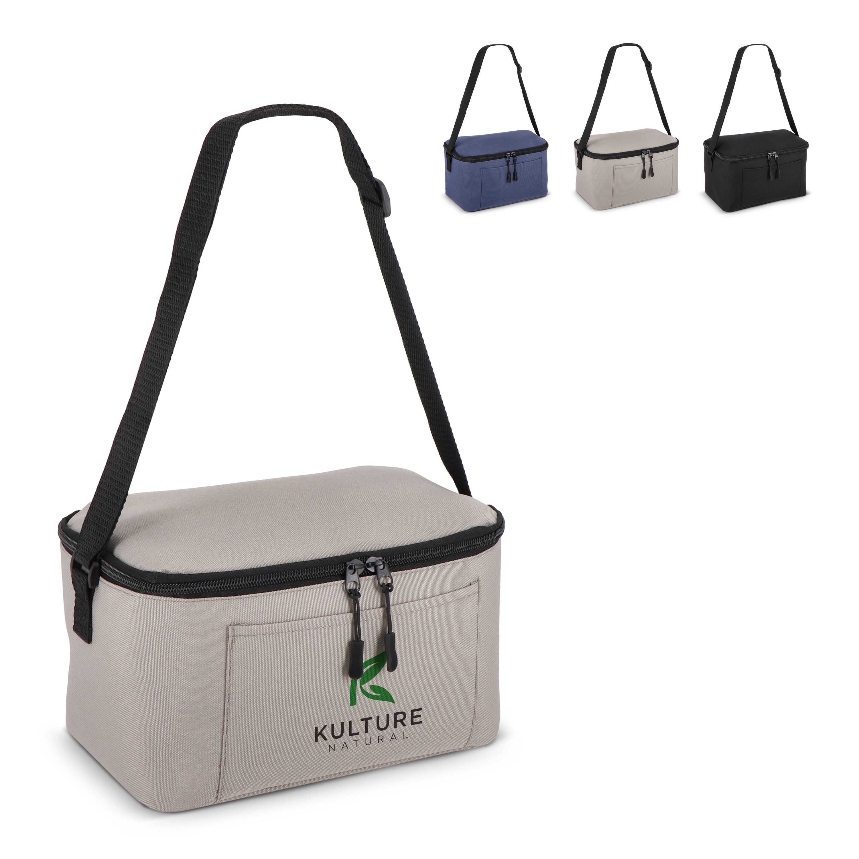 R-PET 600D 6-Dosen-Kühltasche 25 x 14,5 x 15,5 cm 5 l - grau-815
