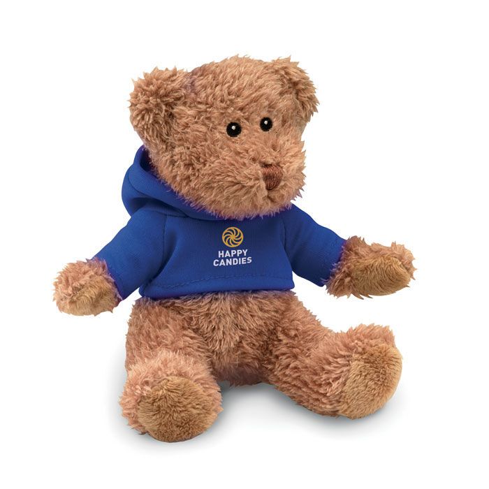 Teddybär mit Hoody JOHNNY - blau-409