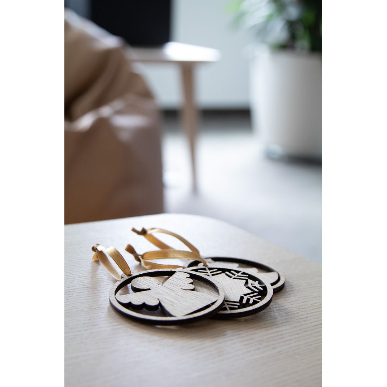 Lundamo Weihnachtsbaumschmuck, Snowflake - natur - gold-254