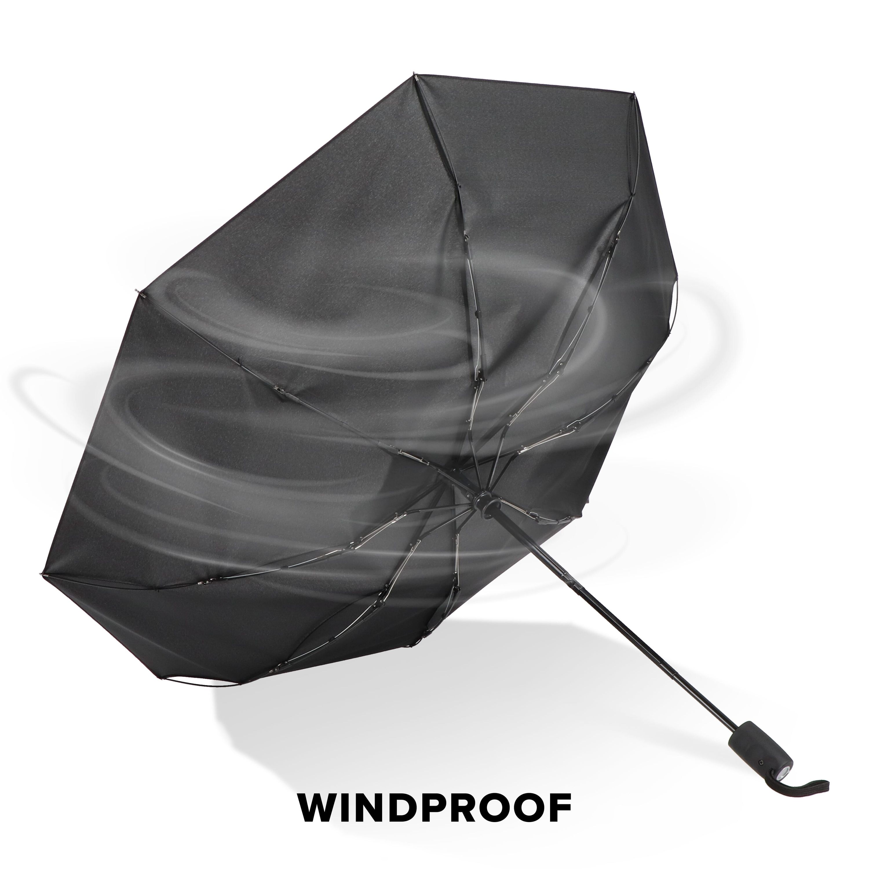 Taman Pongee 21 Faltbarer windproof Regenschirm Auto open & close - schwarz-785