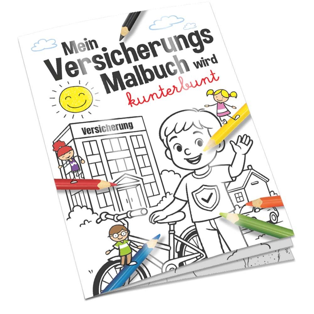 Malbuch / Mal-Set A6 - Versicherung - Malbuch mit 2-c Logoeindruck-592
