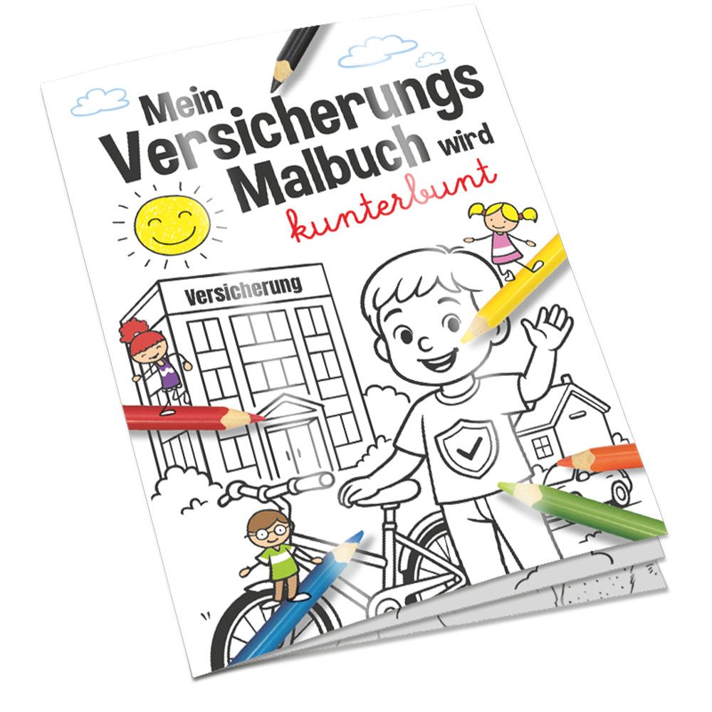 Malbuch / Mal-Set A6 - Versicherung - Malbuch mit 2-c Logoeindruck-592