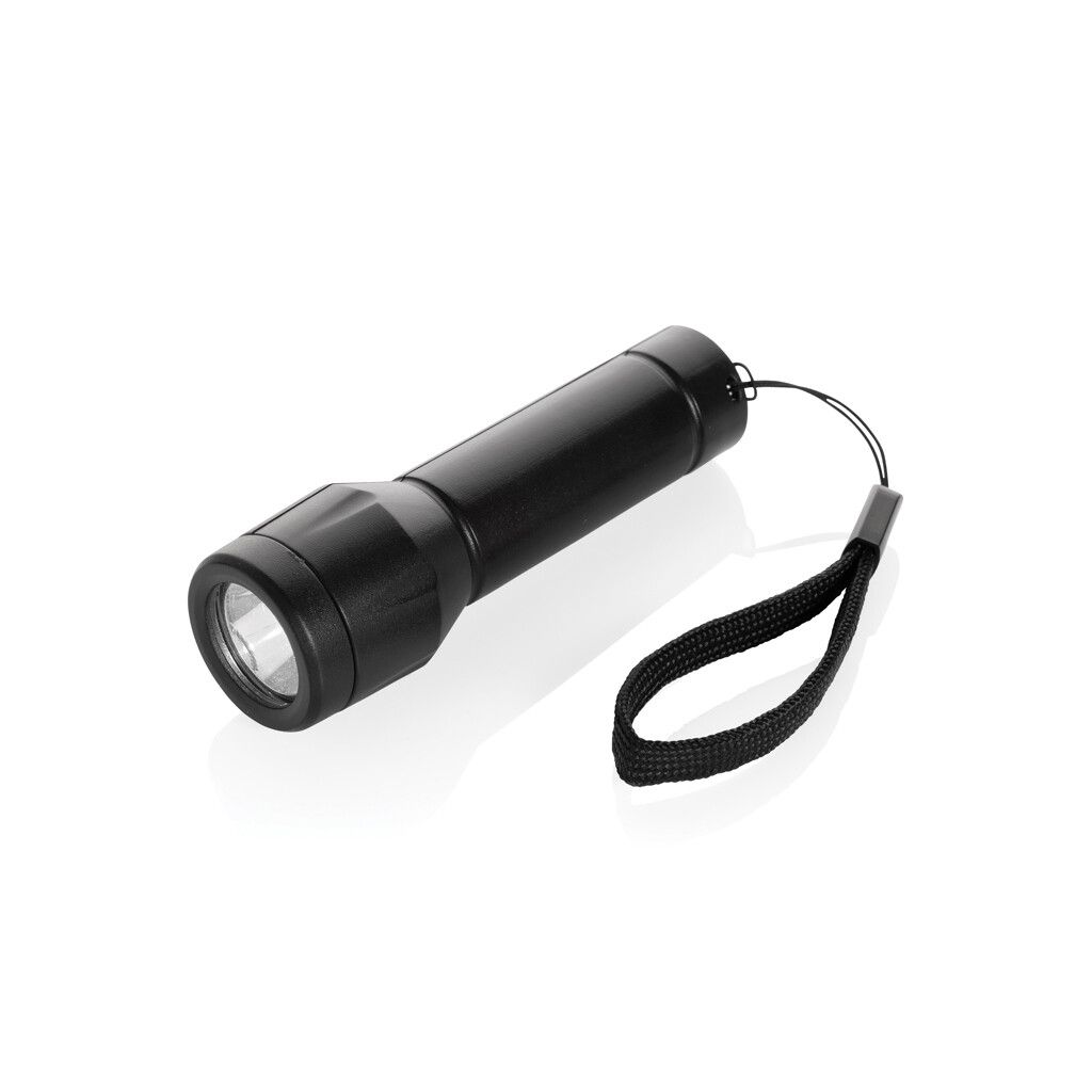 Flara USB-aufladbare Taschenlampe aus RCS recyceltem ABS - schwarz-114