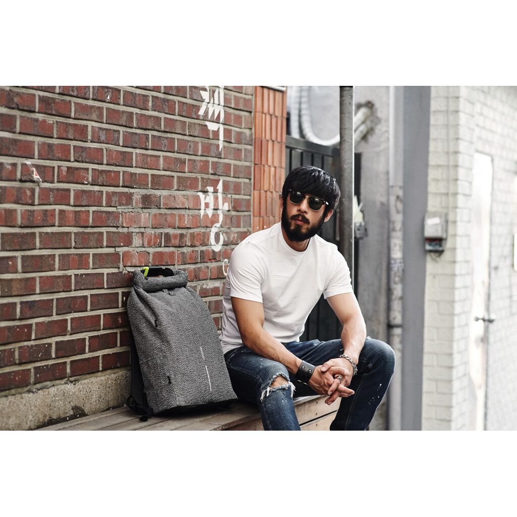 Urban schnitthemmender Anti-Diebstahl-Rucksack - grau-709