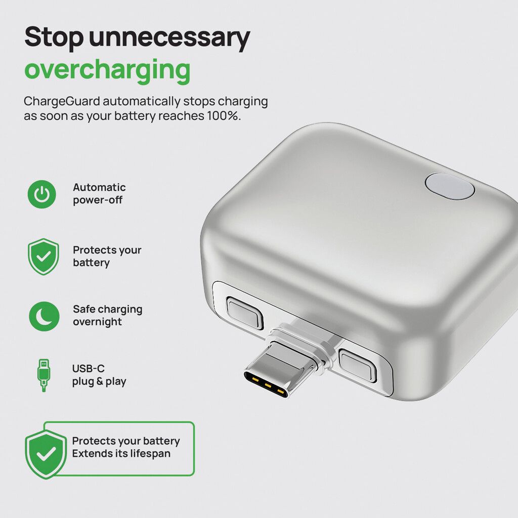ChargeGuard RCS USB-C-Adapter mit automatischer Abschaltung - silber-52