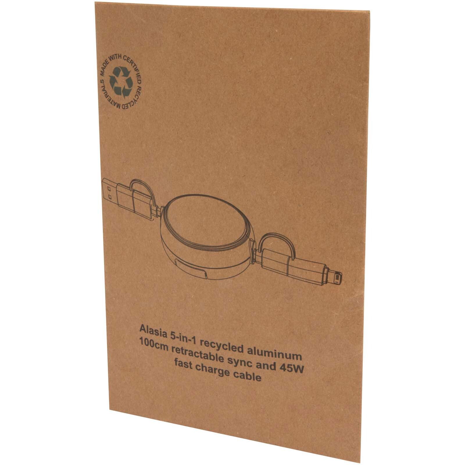 Alasia 100 cm 5-in-1 Kabel aus recyceltem Kunststoff und Aluminium, einziehbar, für Datenübertragung und mit 45W Schnellladung - royalblau-29