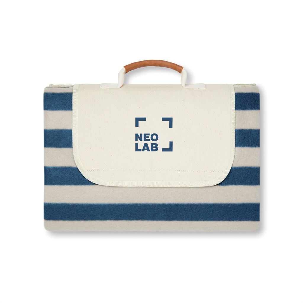 VINGA Alba große GRS rPET Picknickdecke - navy blau-306