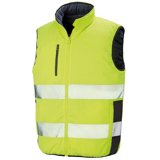 Reversible Soft Padded Safety Gilet - fluorescent yellow - navy-207