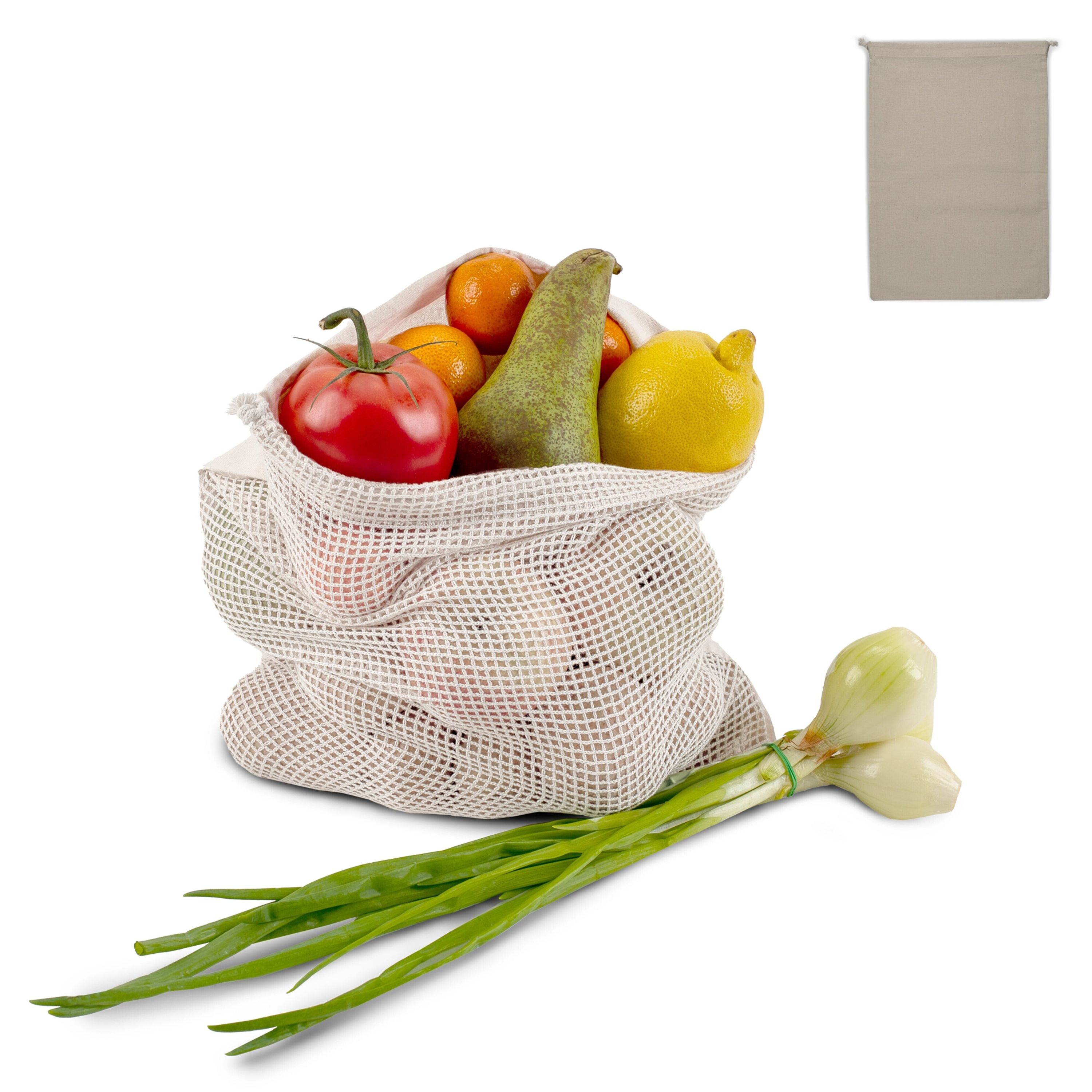 Wiederverwendbare Lebensmitteltasche OEKO-TEX® Baumwolle 30x40cm - natur-37