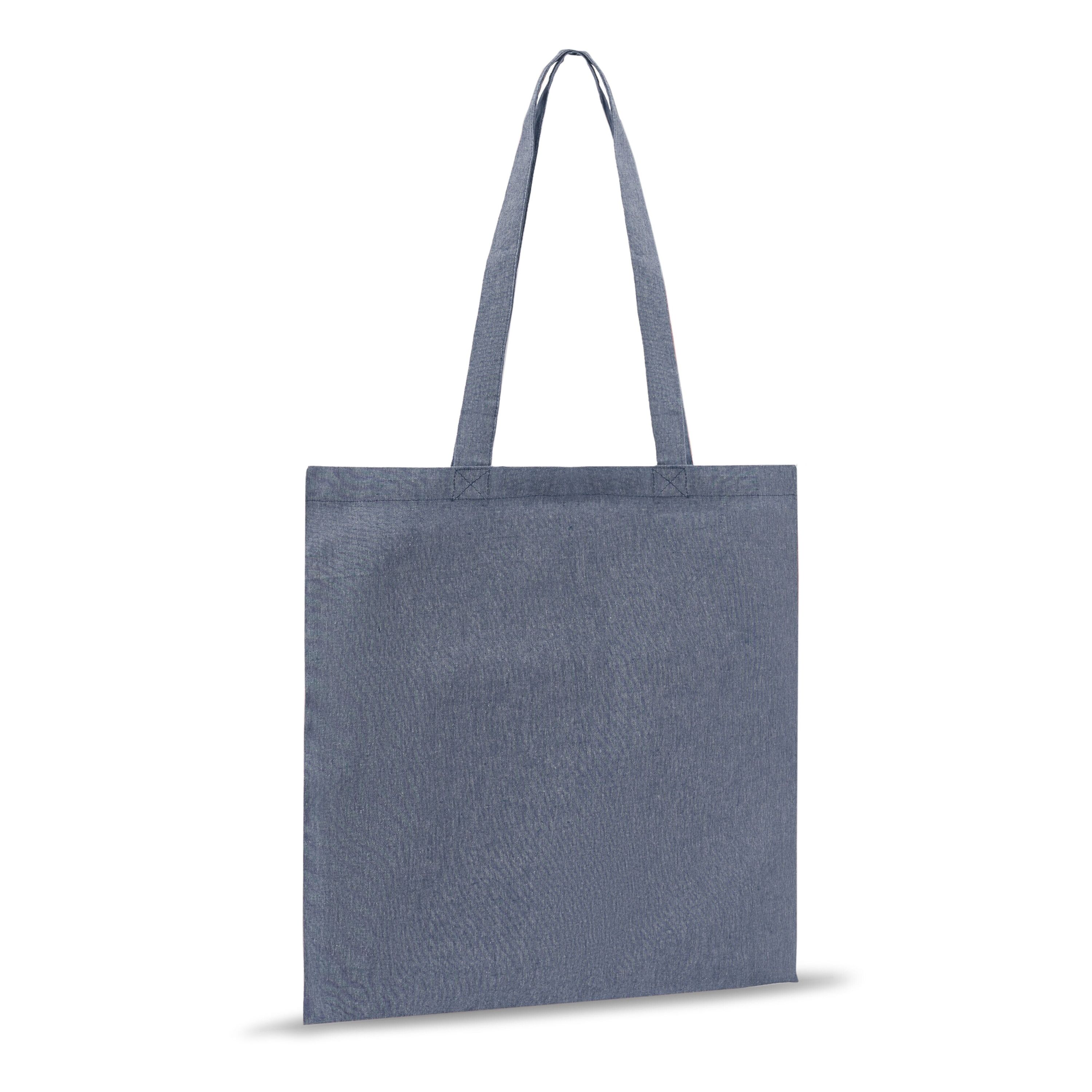 Einkaufstasche aus recycelter Baumwolle 38x42cm - blau-240