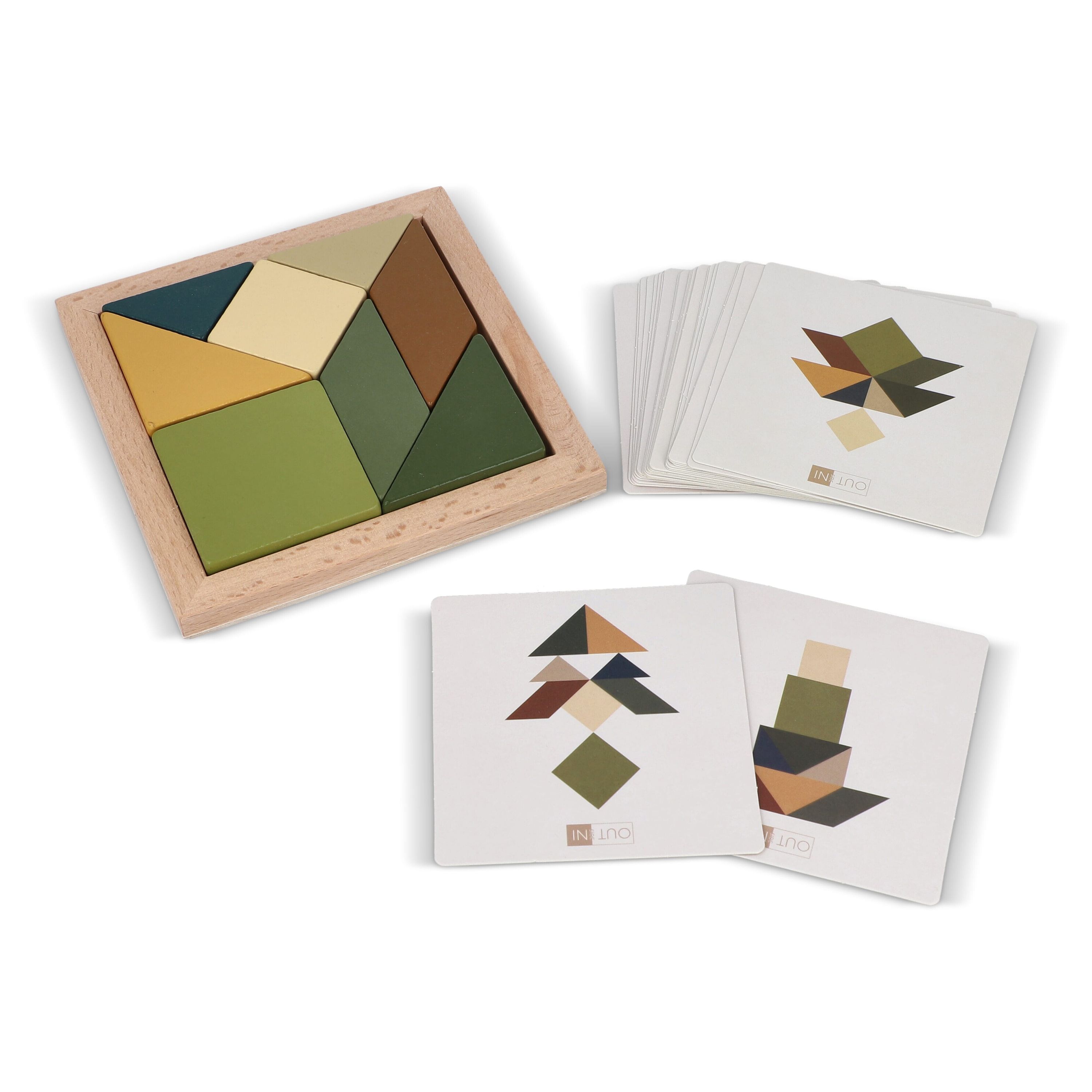 InSideOut Holz-Tangram think IQ puzzle - neon sortiment-678