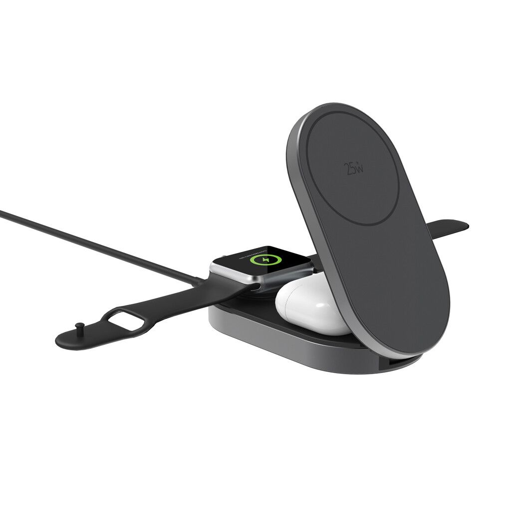 Quantum Ultra-Fast 3-in-1 25W faltbarer Wireless Charger - grau-55